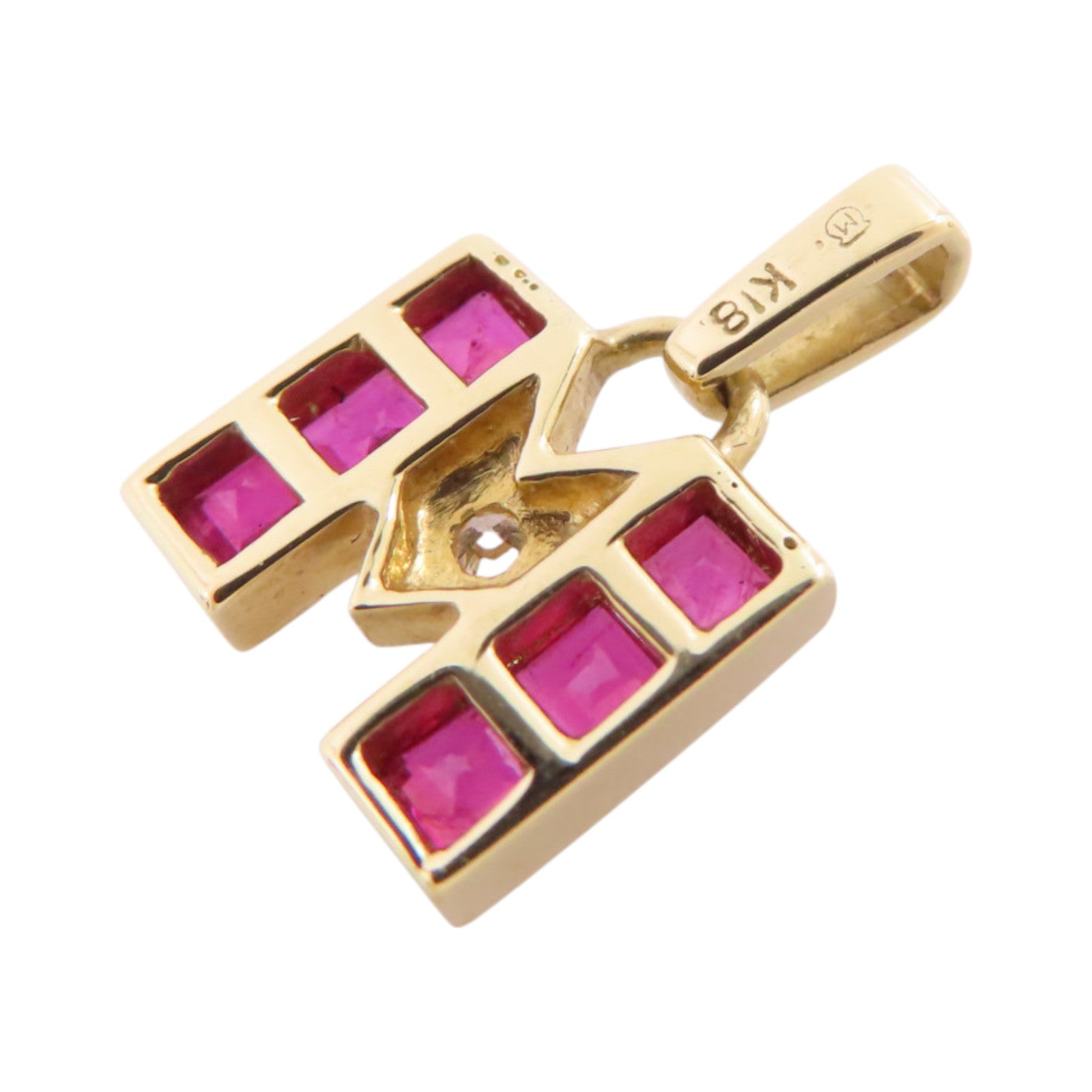 MIKIMOTO 18K黃金/紅寶石/鑽石Ruby Diamond Pendant Top吊墜頭扣