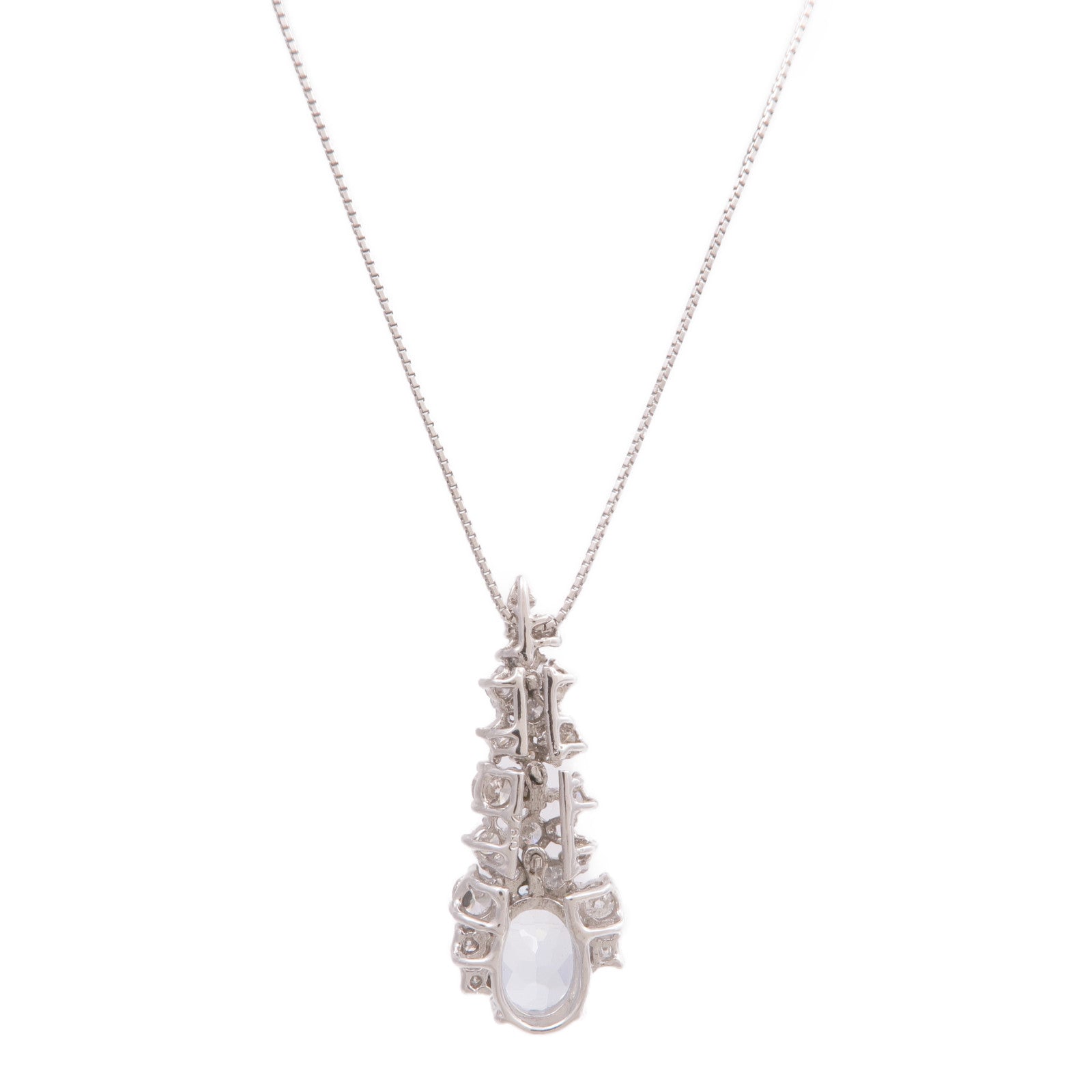 JEWELRY 18K白金Aquamarine Diamond Necklace藍晶/鑽石項鍊