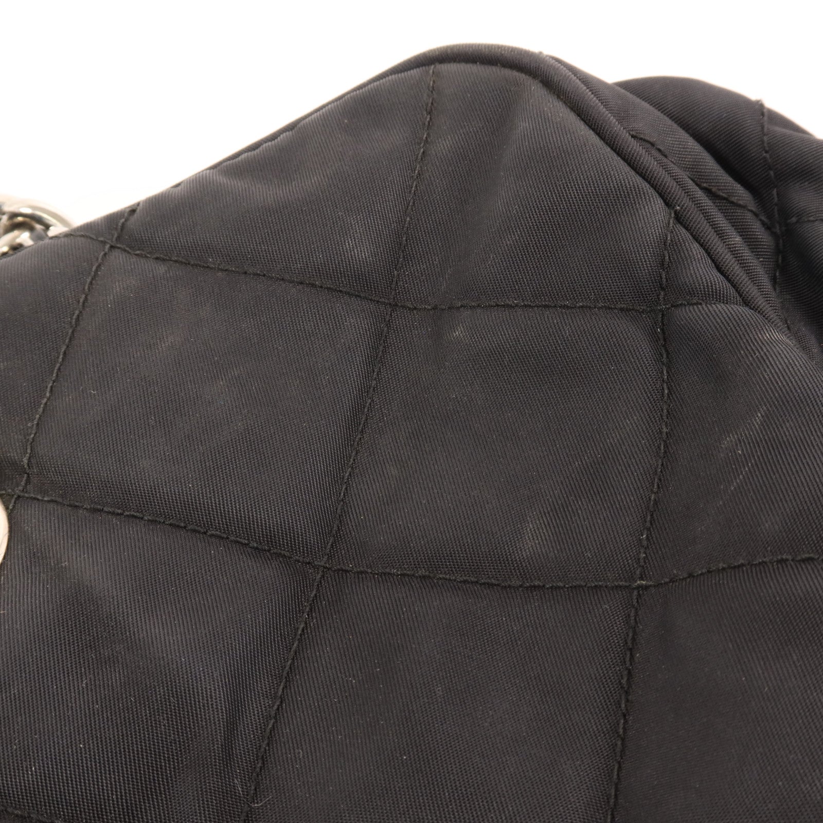 PRADA 尼龍Chain Shoulder銀扣鏈帶肩背袋