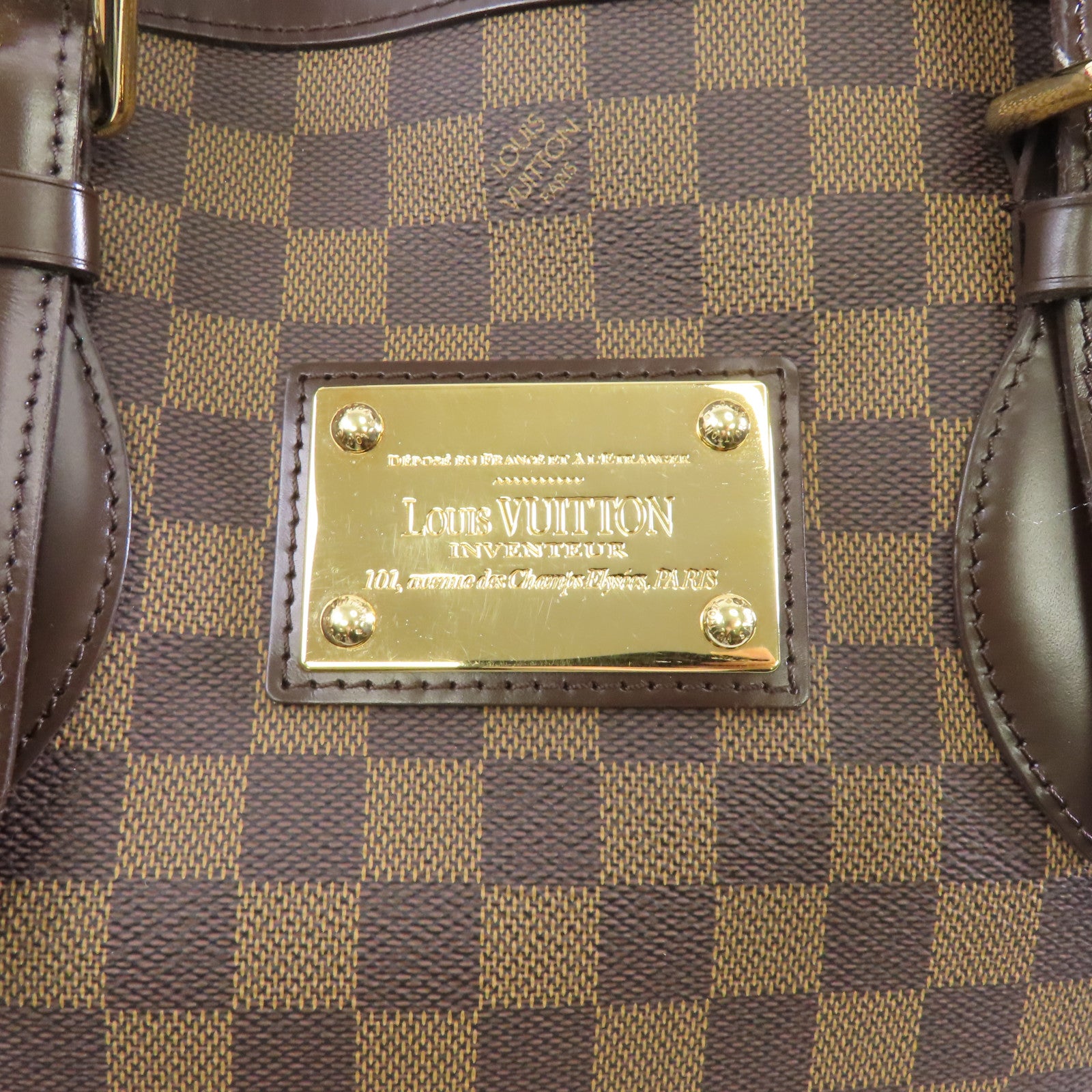 LOUIS VUITTON 【激減優惠】Damier Hampstead GM金扣肩背袋啡色