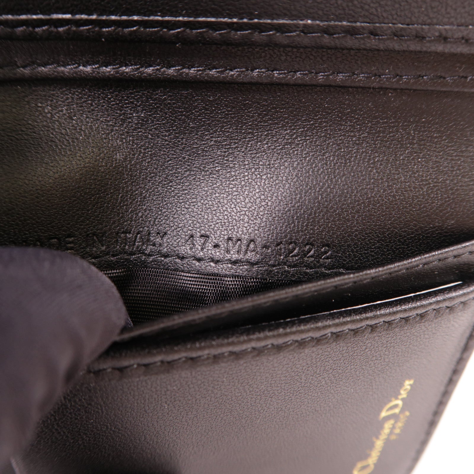 Dior 牛皮皮革Caro Scarlet金扣錢包