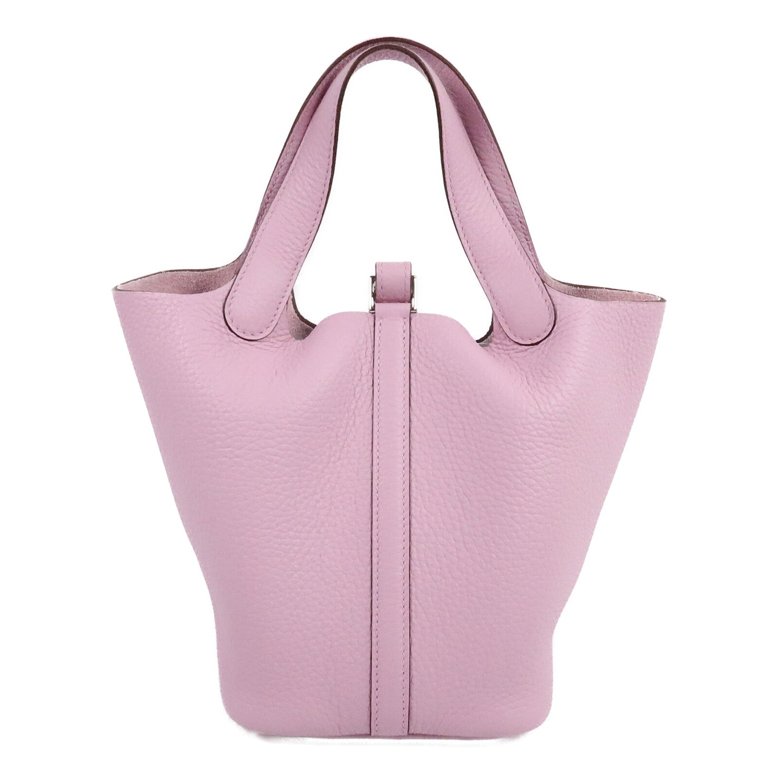 HERMES Clemence皮革Picotin PM手挽袋Mauve Sylvestre