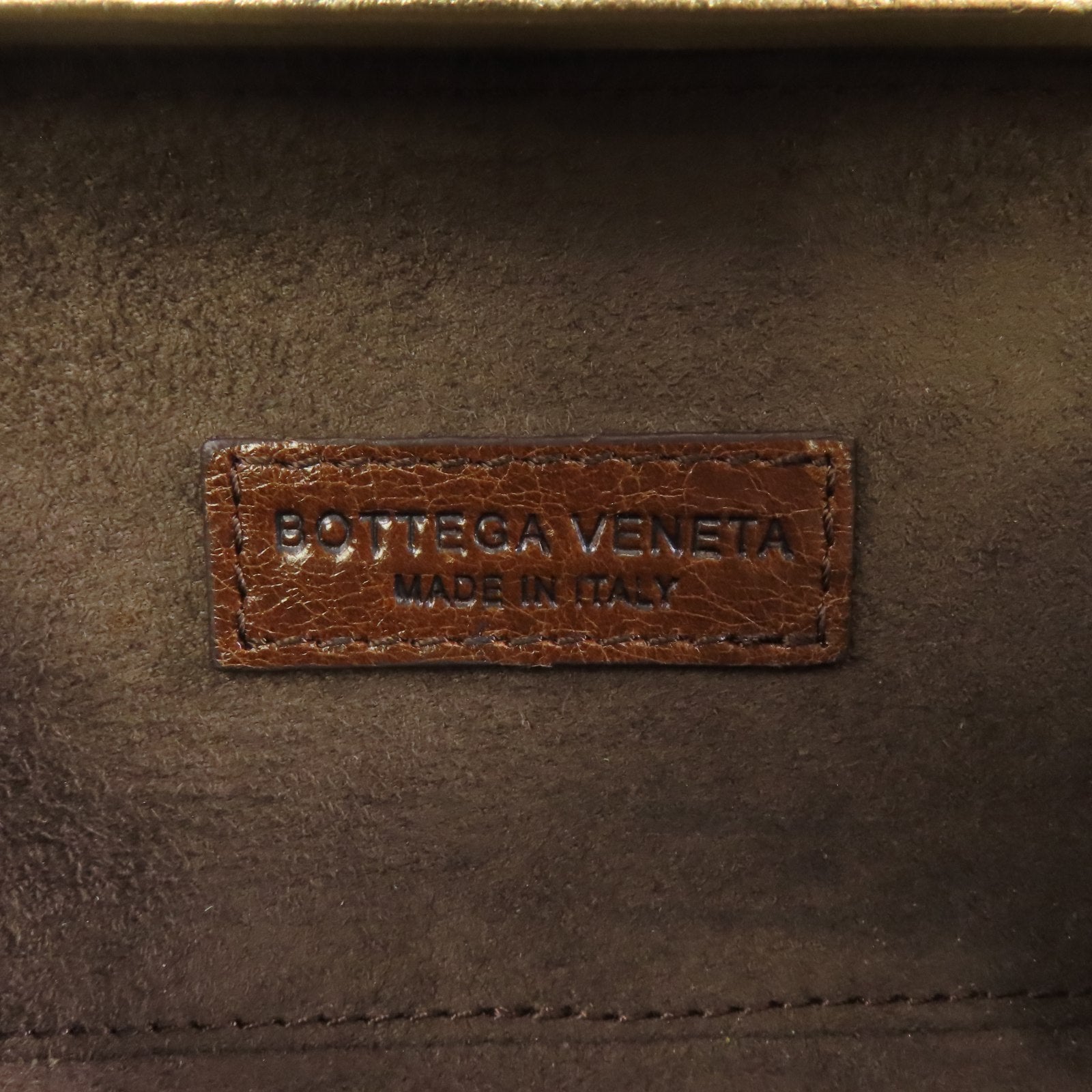 BOTTEGA VENETA 織紋皮革Clutch Bag金扣手拿包金色