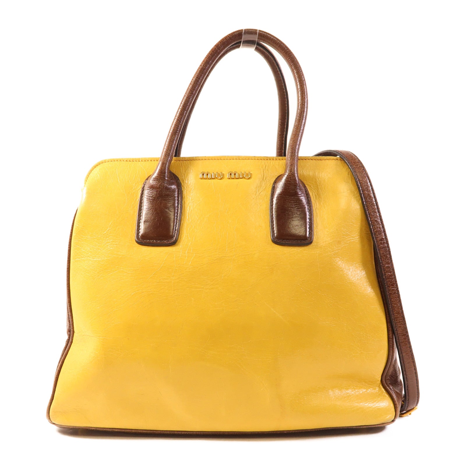 Miu Miu 牛皮皮革2 Way Shoulder Bag金扣手挽肩背兩用袋