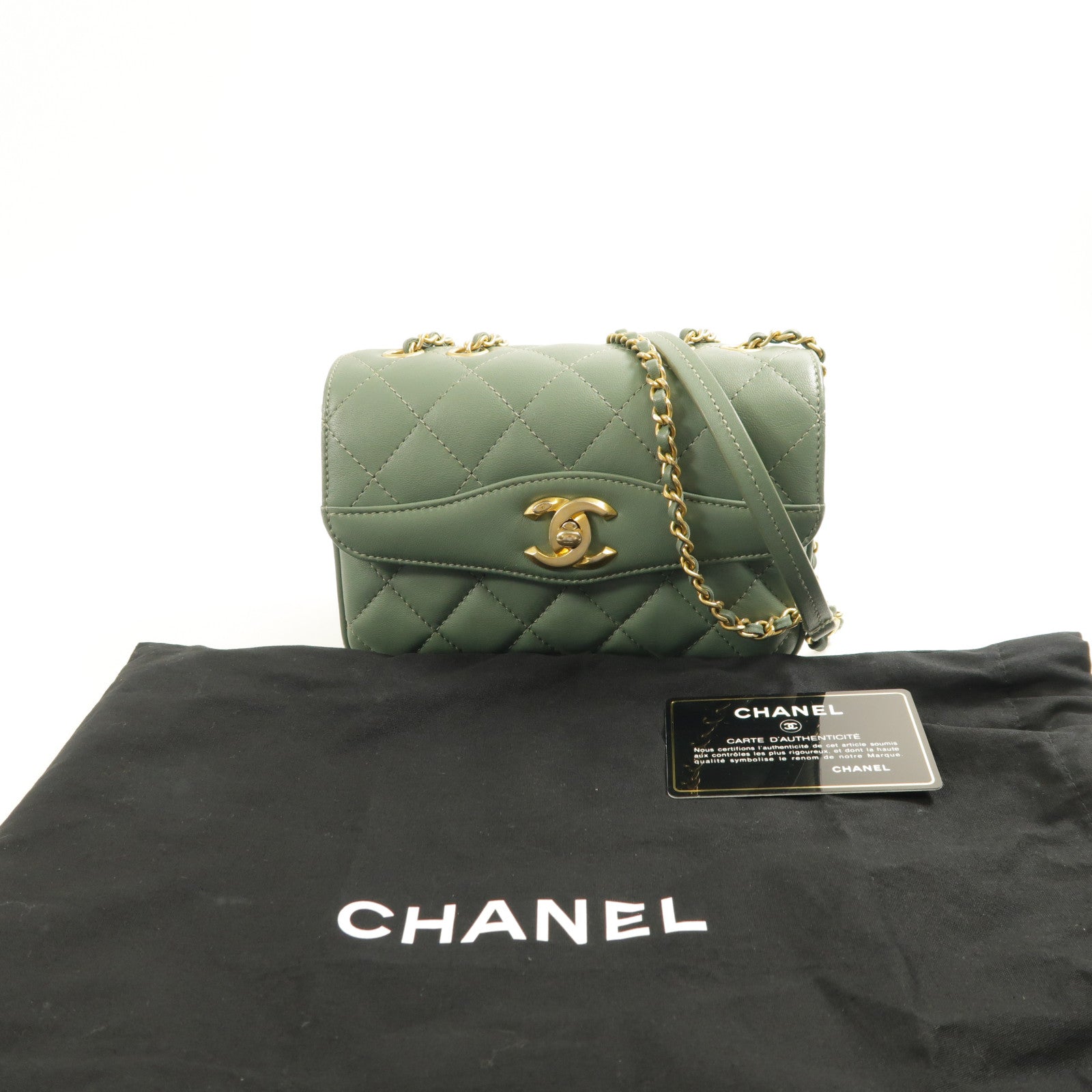 CHANEL 【激減優惠】羊皮皮革Chain Shoulder金扣鏈帶肩背袋