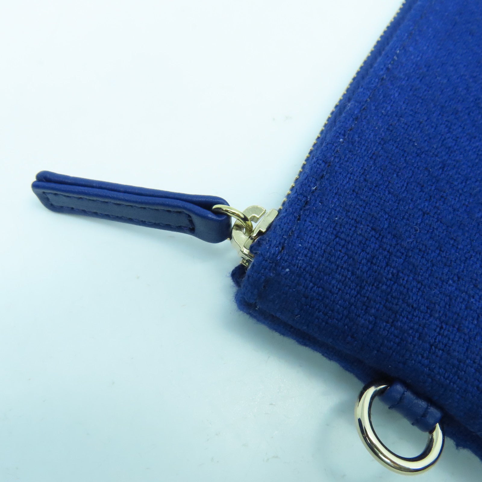 CHANEL 帆布Deauville銀扣手挽肩背兩用袋藍色