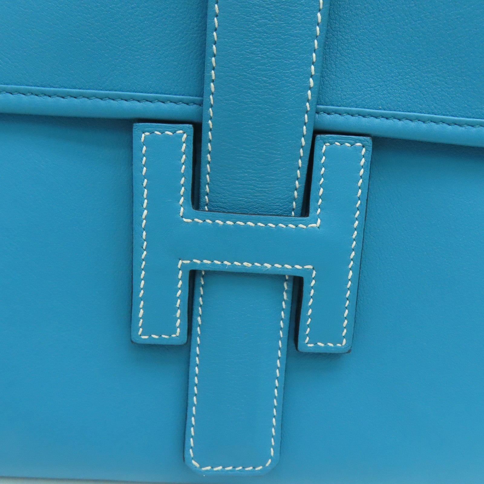 HERMES Swift皮革Jige手拿包土耳其亮蓝
