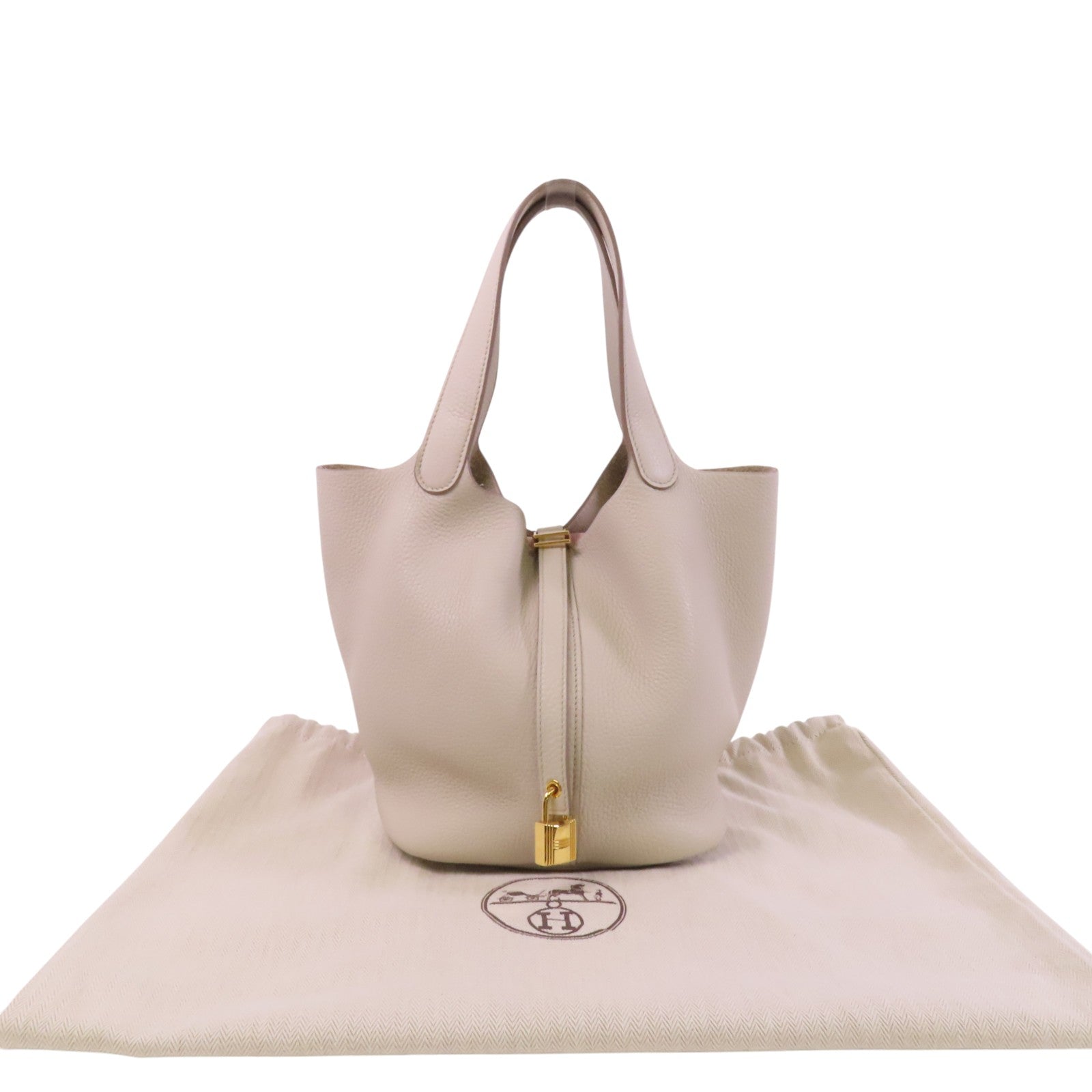 HERMES Clemence皮革Picotin MM金扣手挽袋