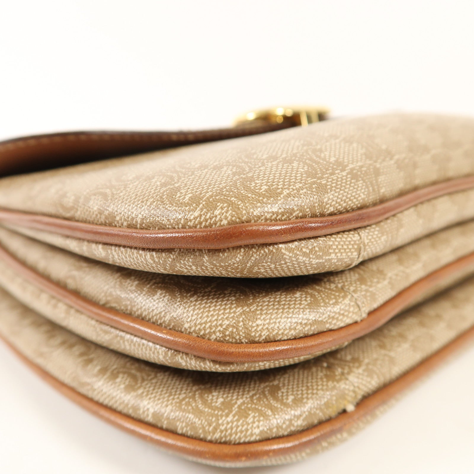 CELINE 牛皮皮革Vintage Crossbody Bag金扣肩背袋