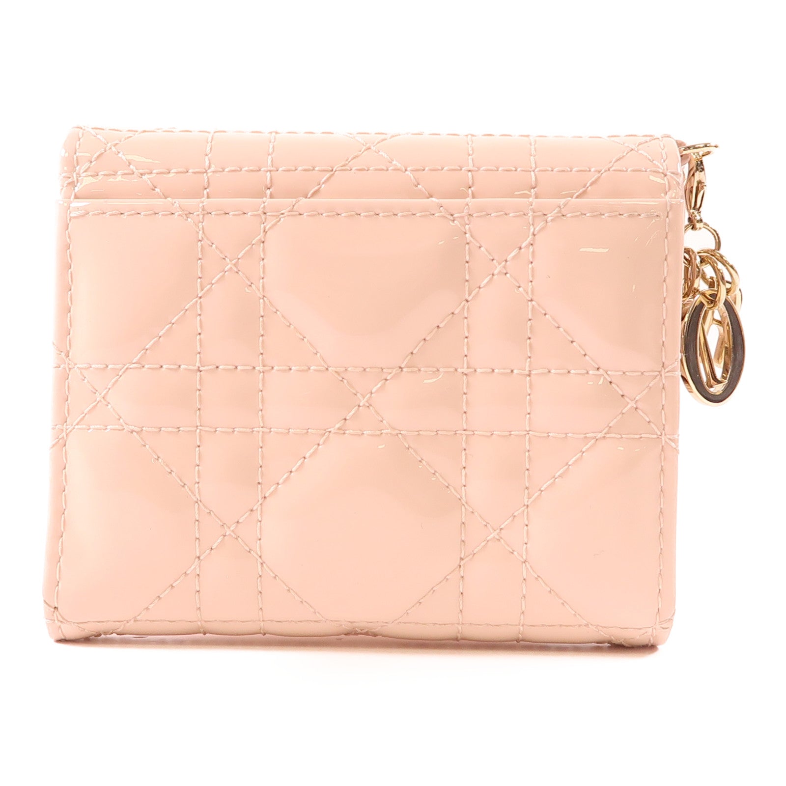 Dior 漆皮皮革Lady Dior Lotus Wallet金扣錢包