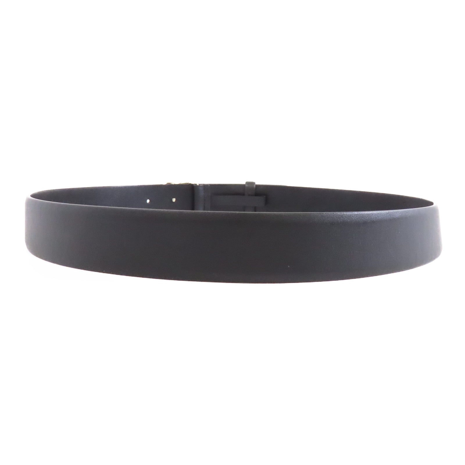 CHANEL 牛皮皮革Belt 90cm金扣皮帶黑色