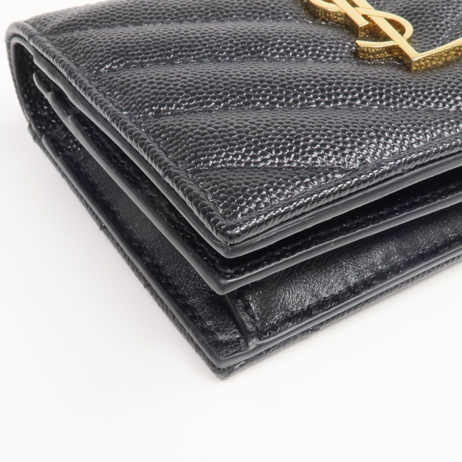SAINT LAURENT 牛皮皮革Wallet金扣錢包