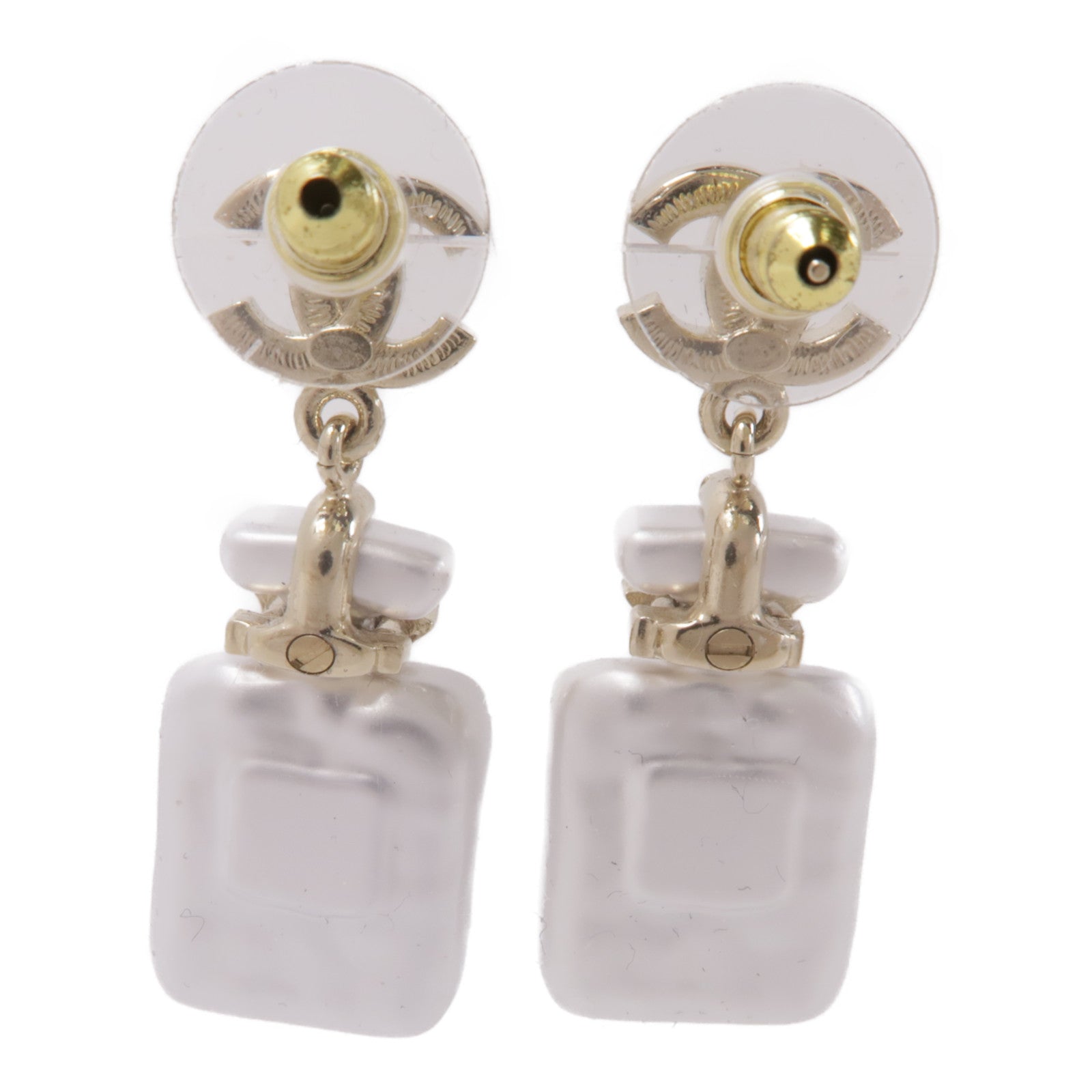 CHANEL PVC/金屬Earrings耳環白色/金色