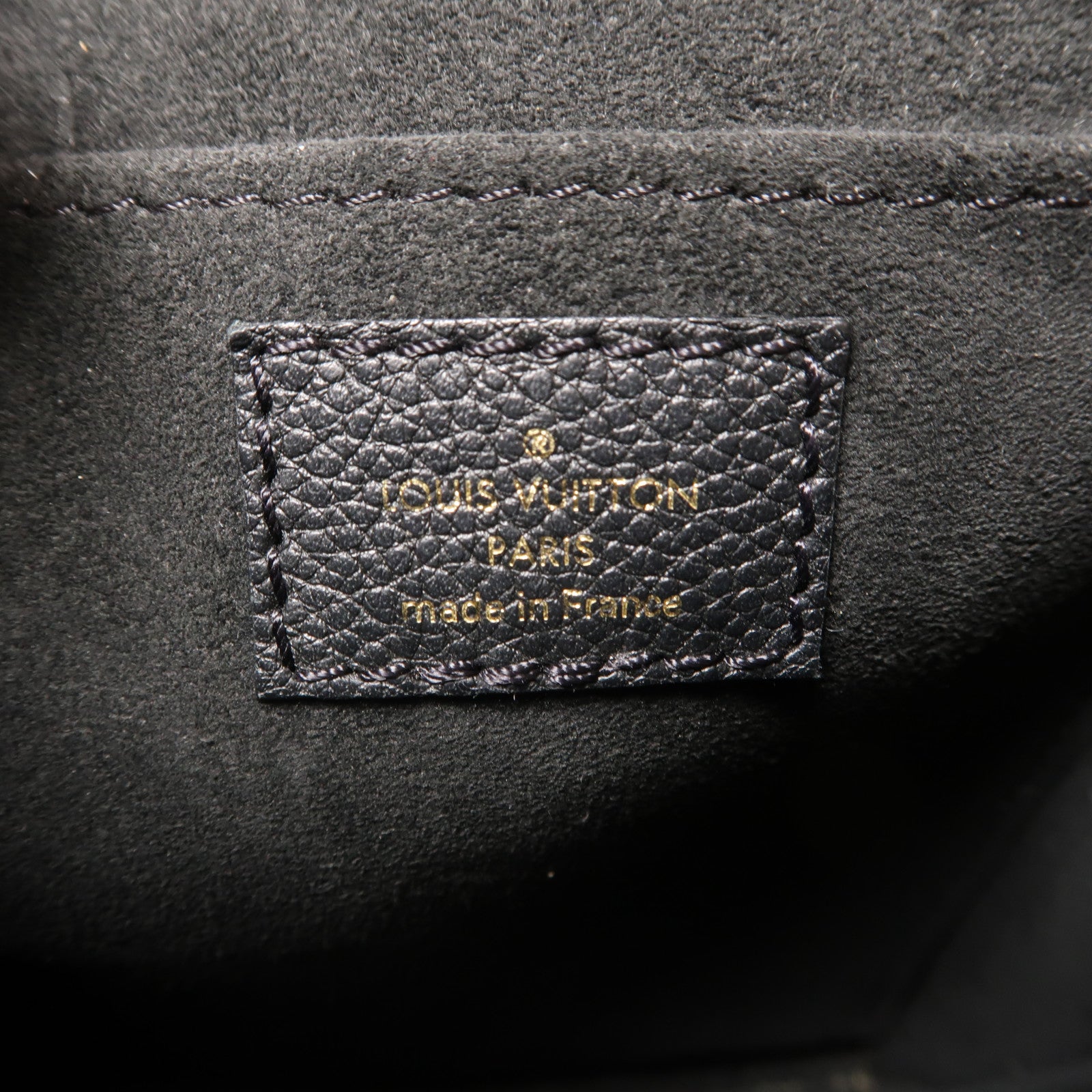 LOUIS VUITTON Monogram Empreinte Petit SAC Plat金扣手挽肩背兩用袋黑色