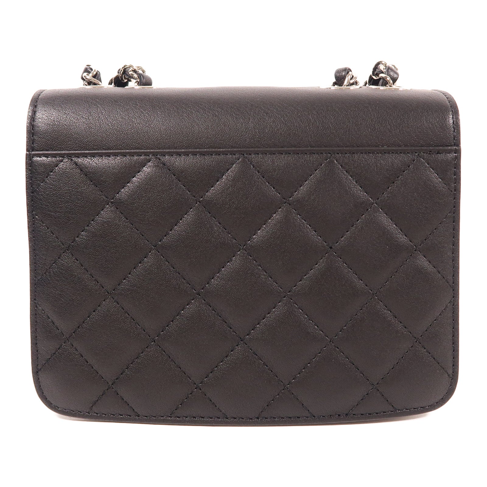CHANEL 牛皮皮革Chain Shoulder銀扣鏈帶肩背袋