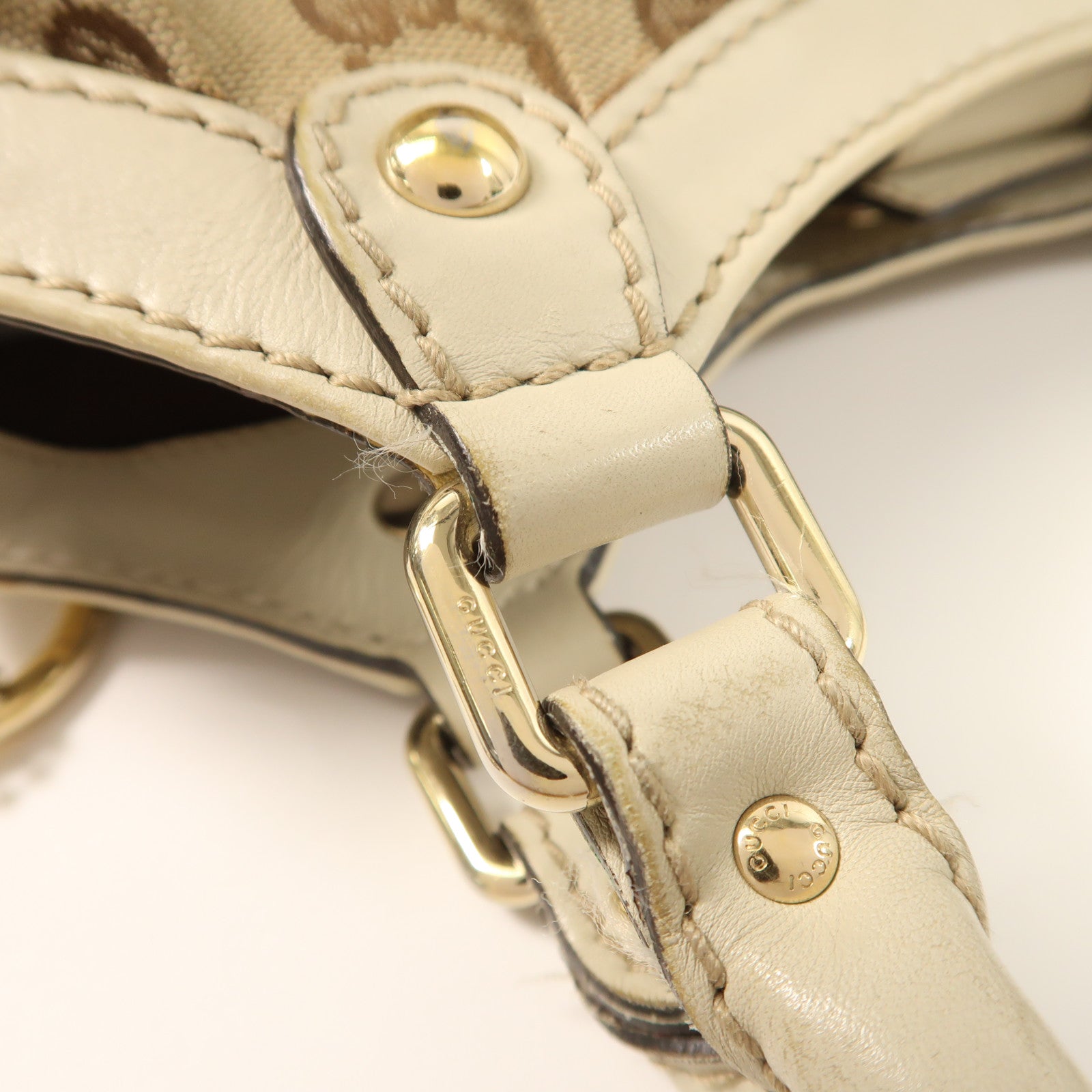 GUCCI 帆布Shoulder Bag金扣肩背袋