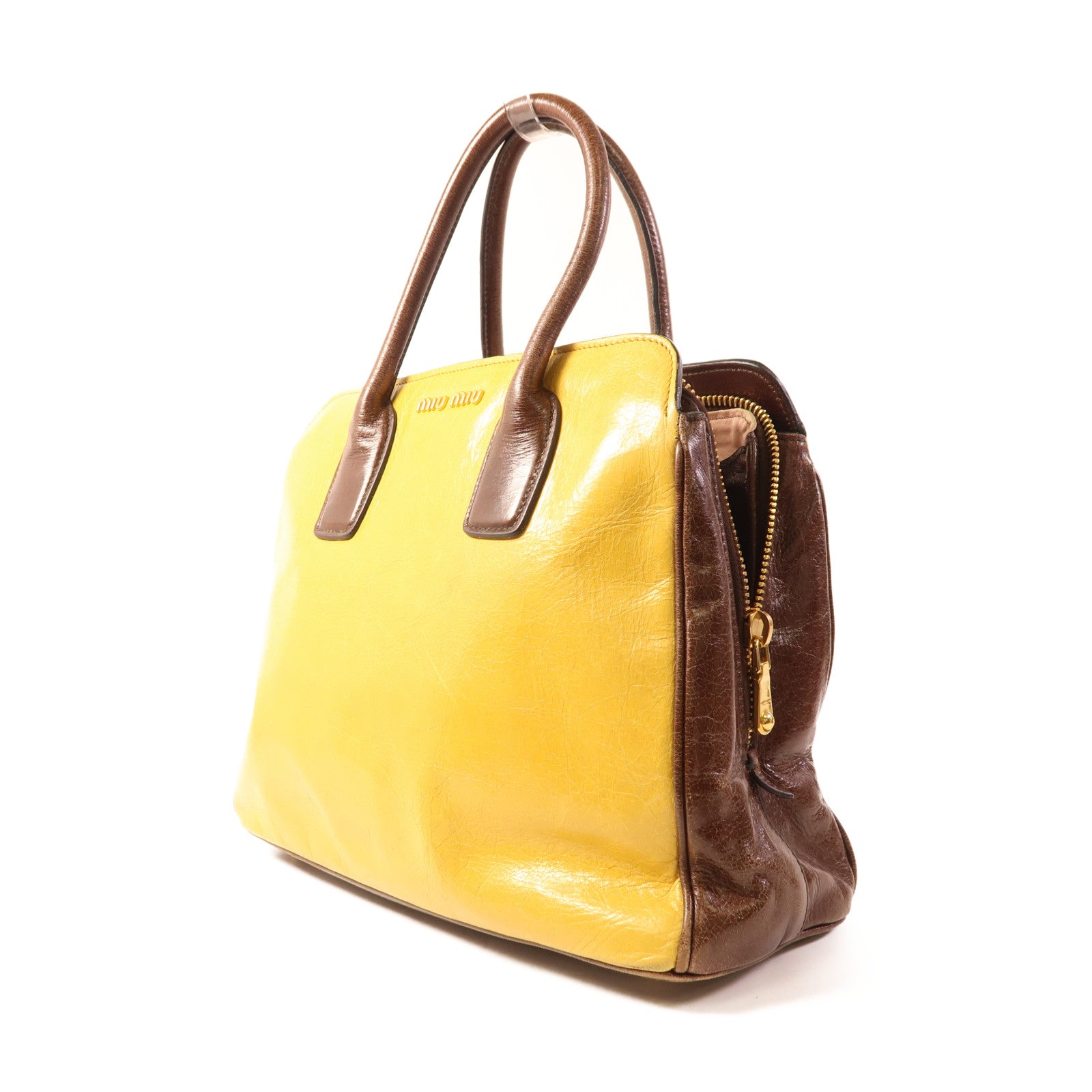 Miu Miu 牛皮皮革2 Way Shoulder Bag金扣手挽肩背兩用袋