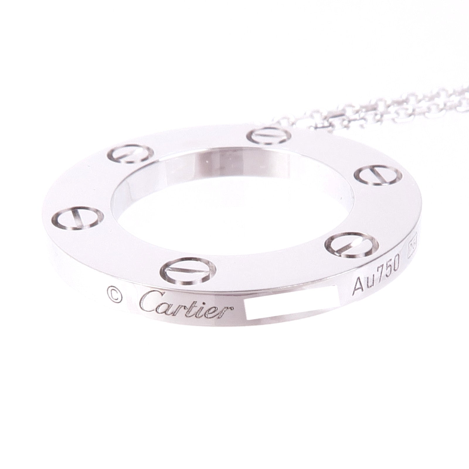 CARTIER 18K白金Love Necklace項鍊