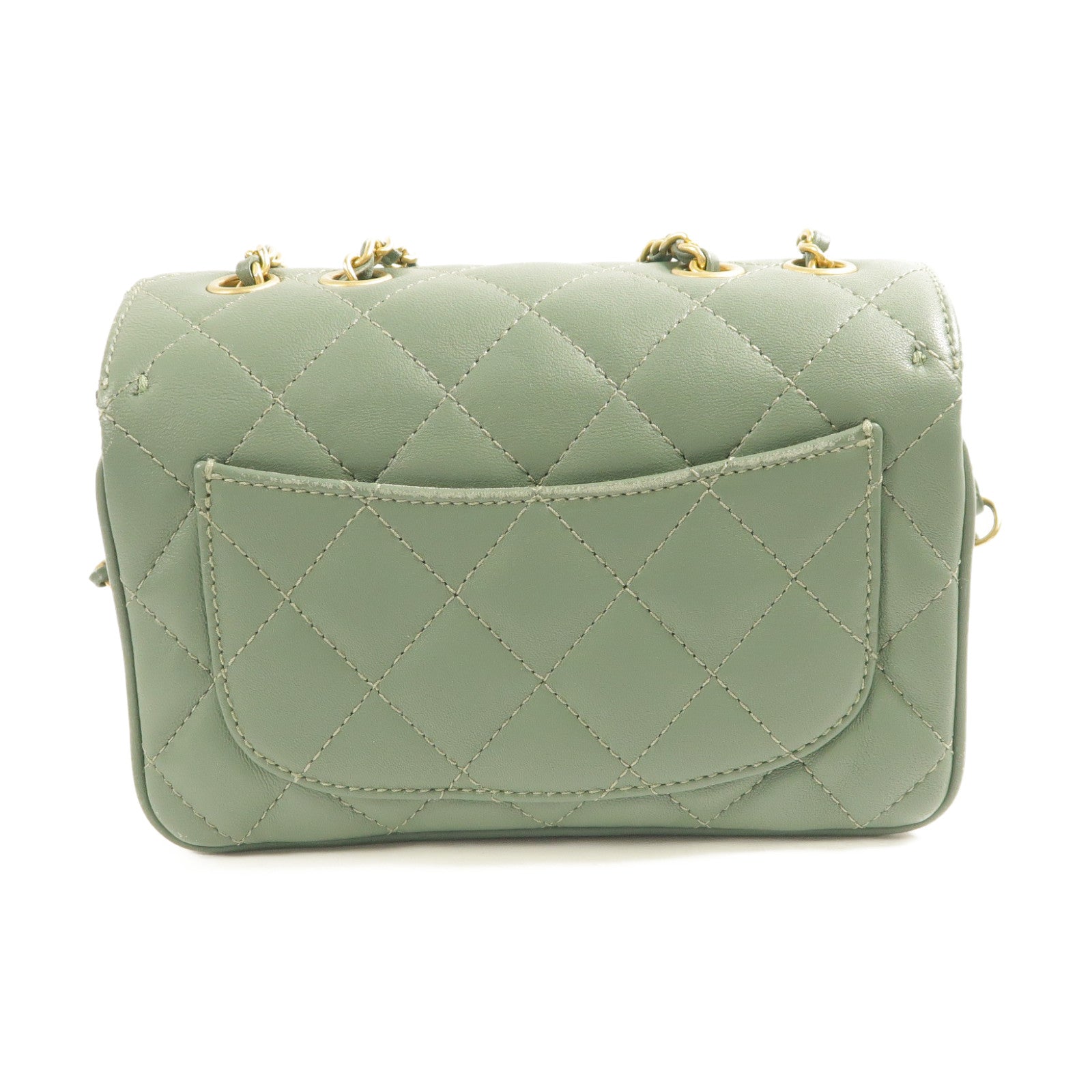 CHANEL 【激減優惠】羊皮皮革Chain Shoulder金扣鏈帶肩背袋