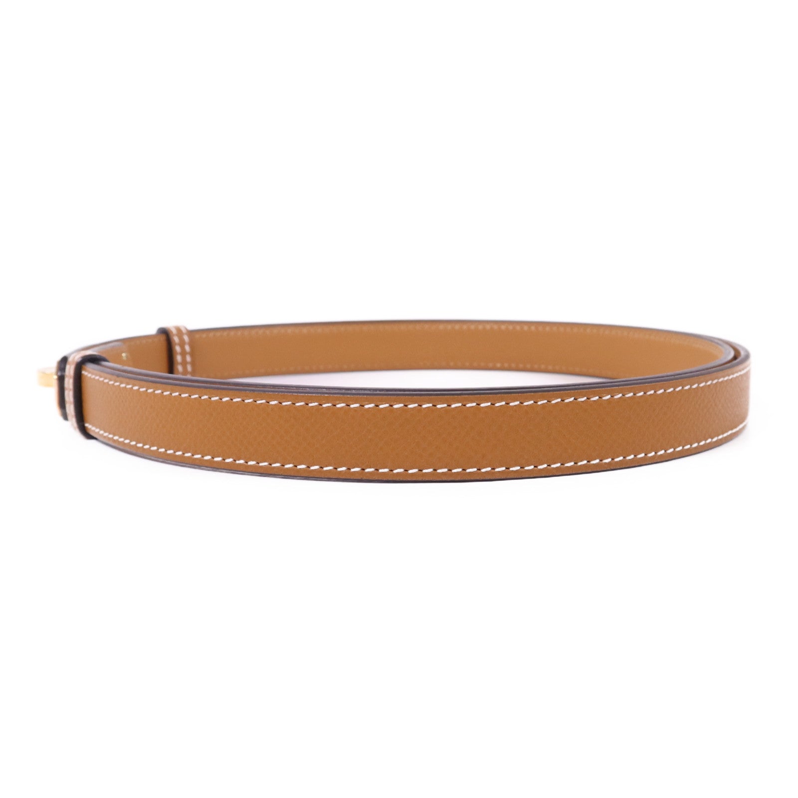 HERMES Epsom皮革Kelly 18 Belt金扣皮帶Gold