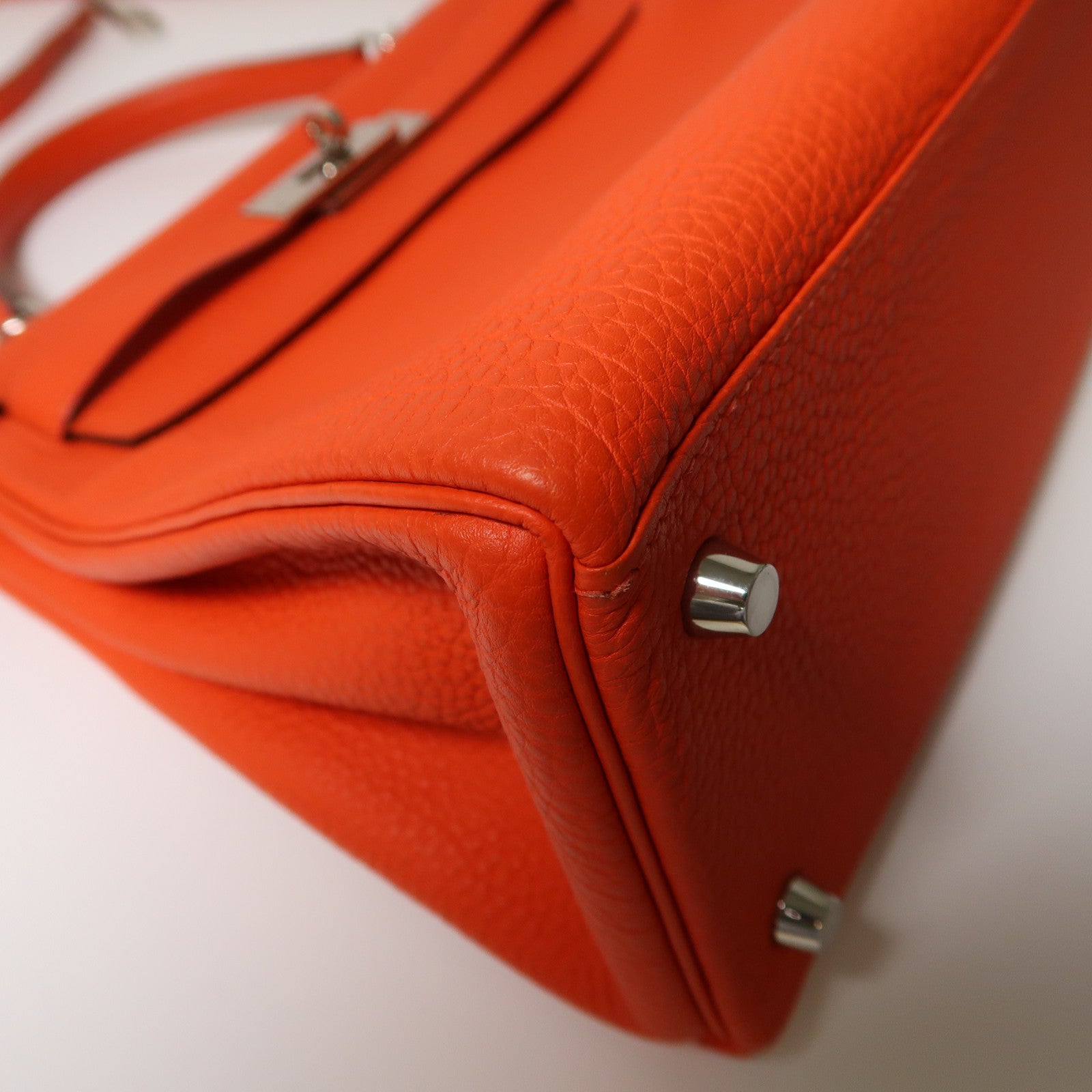 HERMES Togo皮革Kelly 28銀扣手挽肩背兩用袋Rouge Tomate紅色