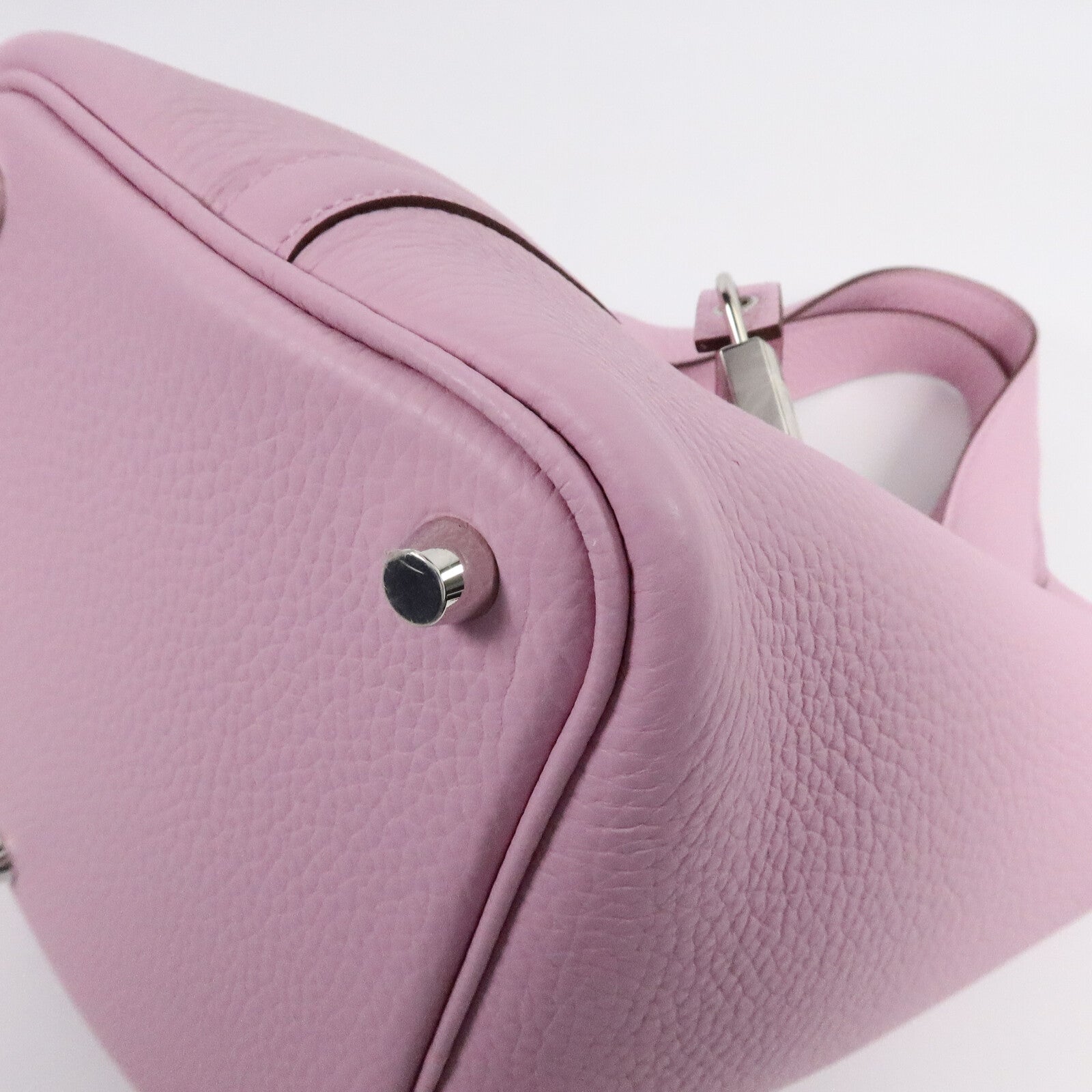 HERMES Clemence皮革Picotin PM手挽袋Mauve Sylvestre