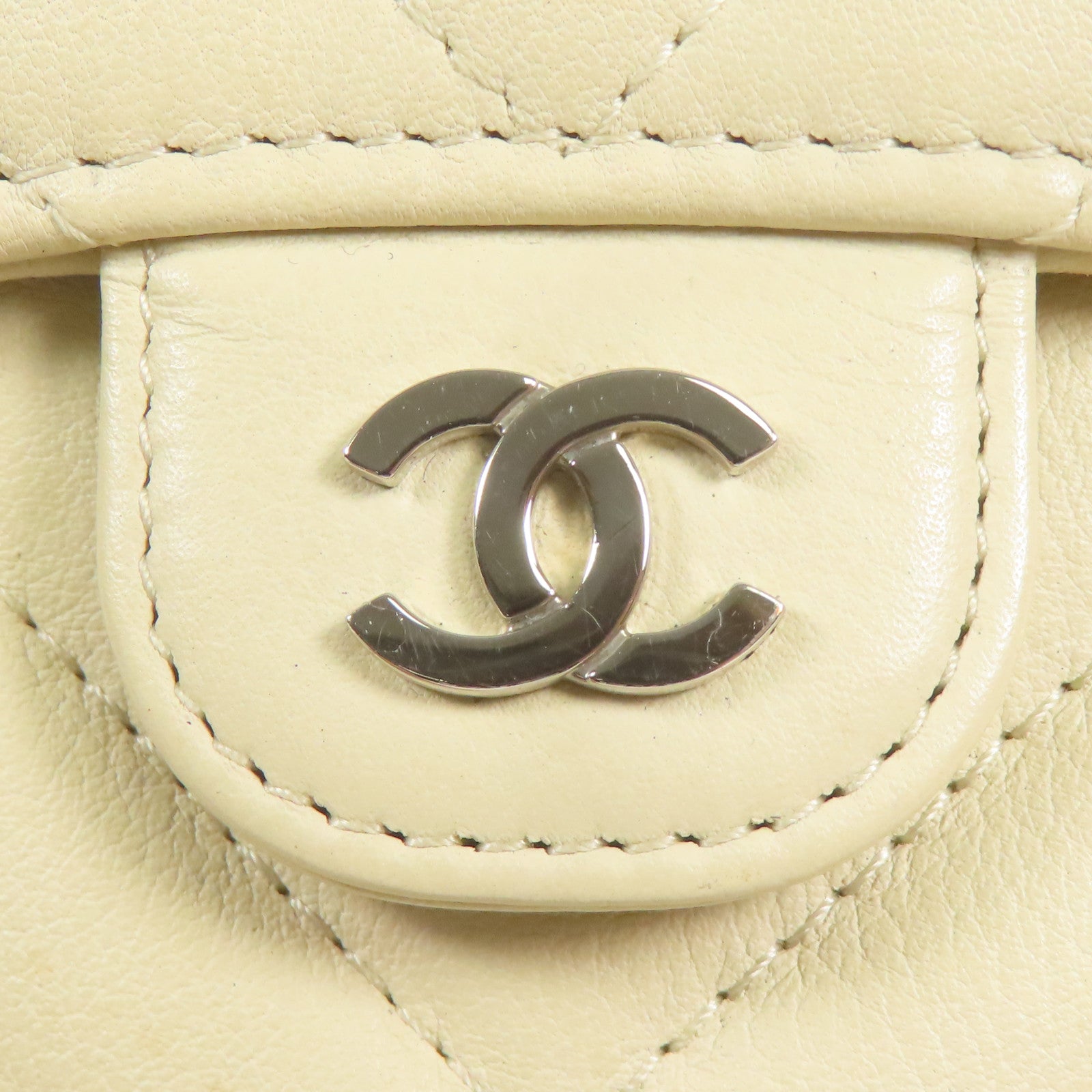 CHANEL 牛皮皮革Shoulder Bag銀扣鏈帶肩背袋