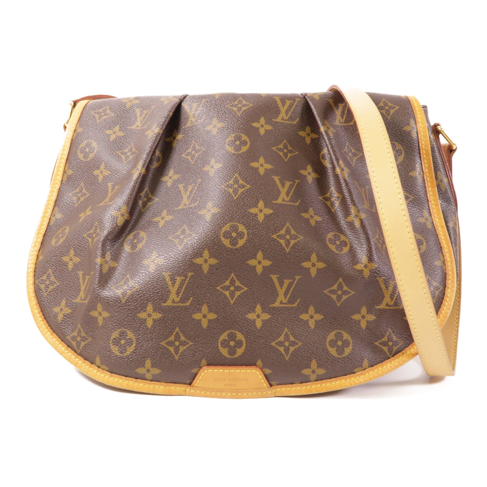 LOUIS VUITTON Monogram Menilmontant MM金扣肩背袋棕色
