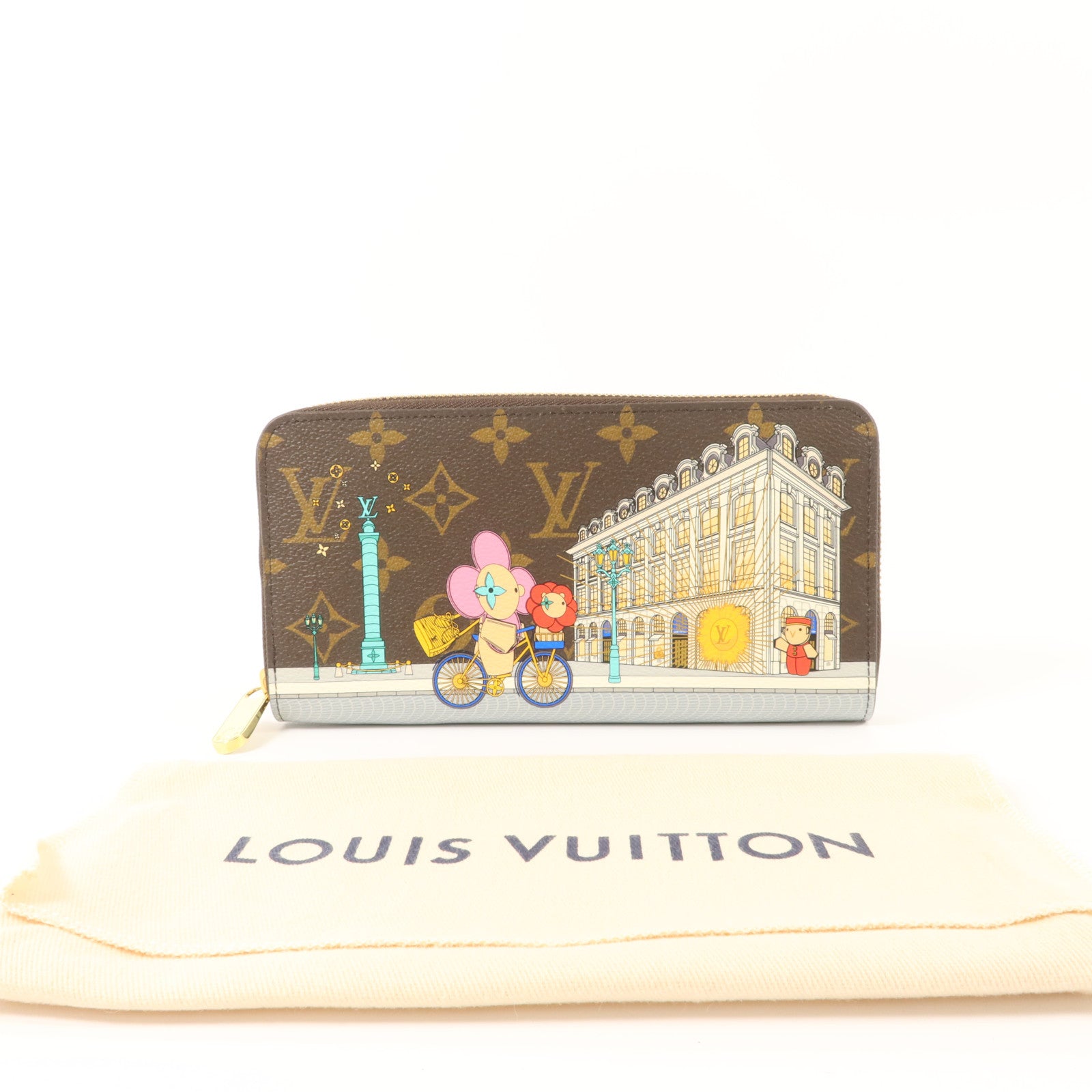LOUIS VUITTON Monogram Vivienne Zippy Wallet金扣長錢包