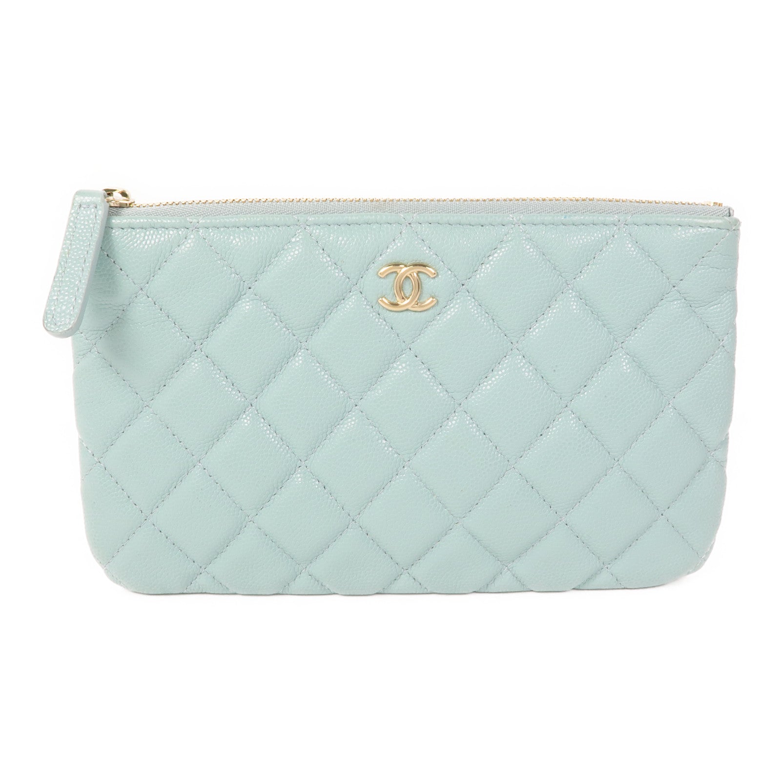 CHANEL 牛皮皮革Pouch金扣手拿包