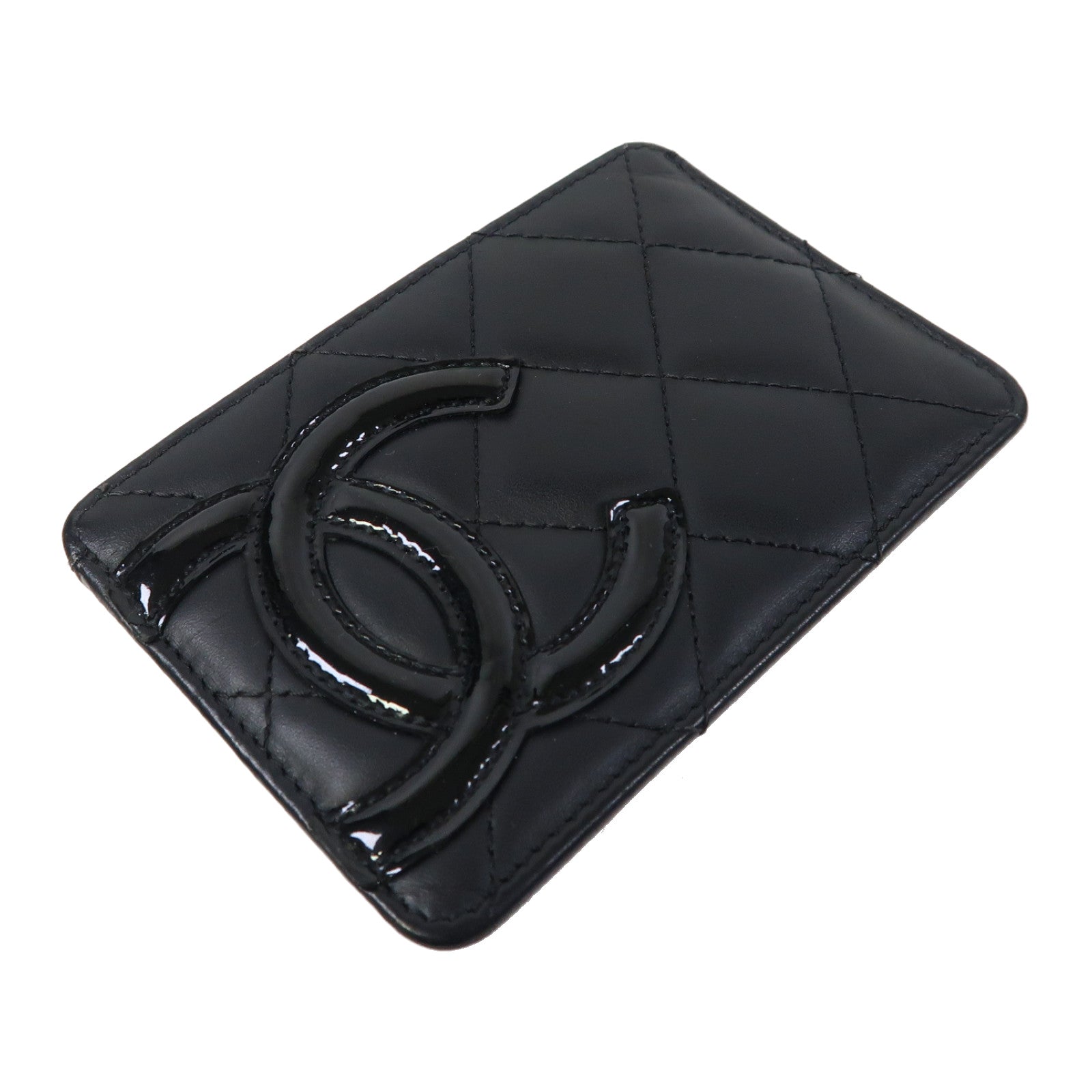 CHANEL 菱格牛皮皮革Cambon Line Case卡片套黑色