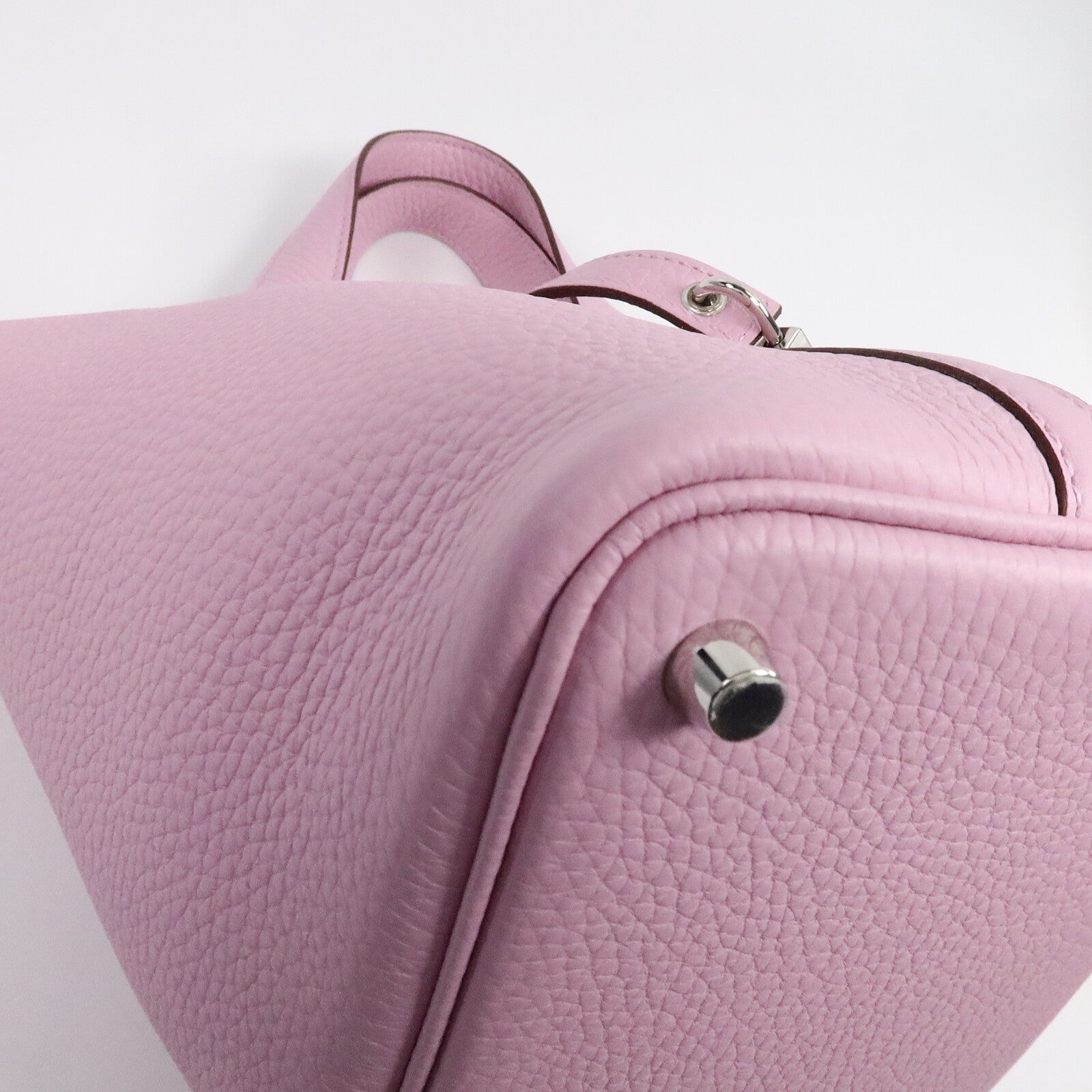 HERMES Clemence皮革Picotin PM手挽袋Mauve Sylvestre
