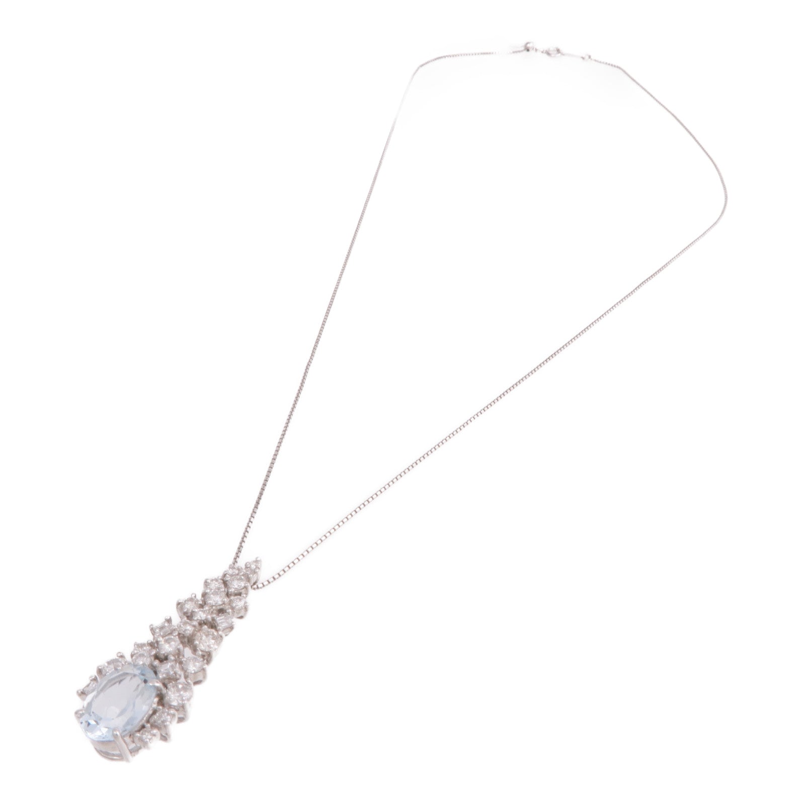 JEWELRY 18K白金Aquamarine Diamond Necklace藍晶/鑽石項鍊