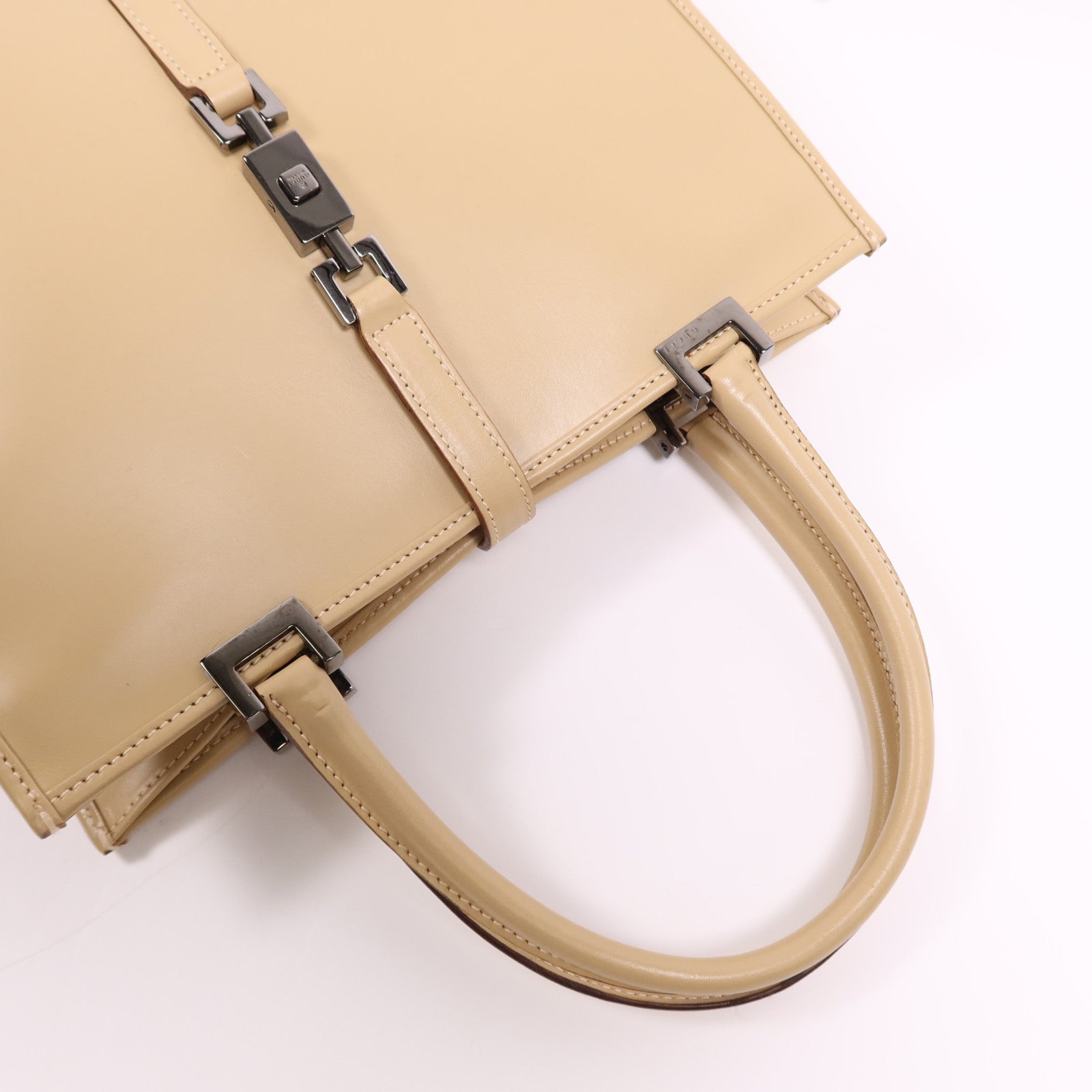 GUCCI 牛皮皮革Jackie Hand Bag銀扣手挽袋