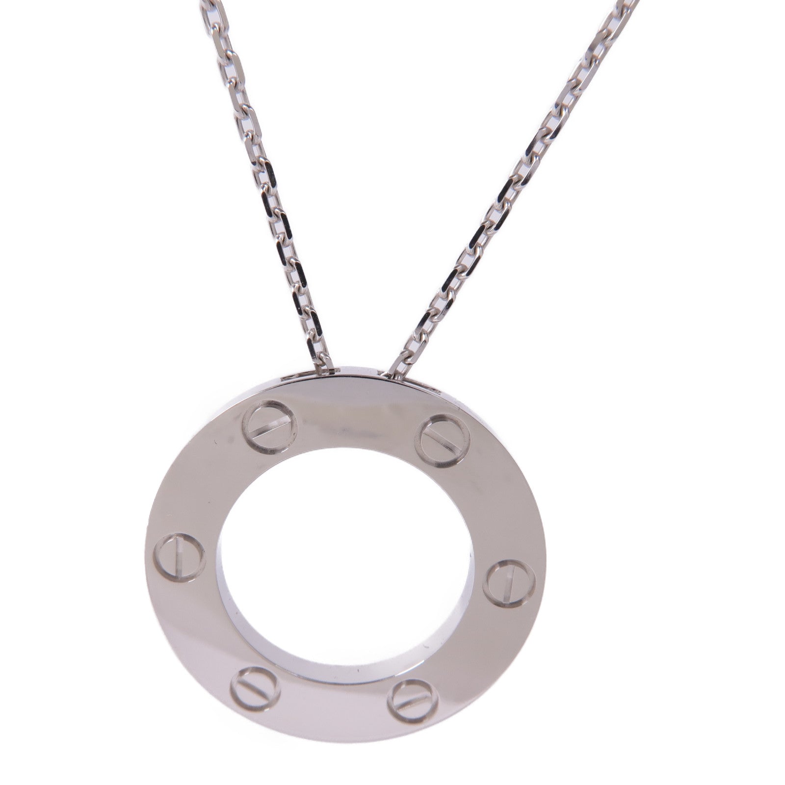 CARTIER 18K白金Love Necklace項鍊