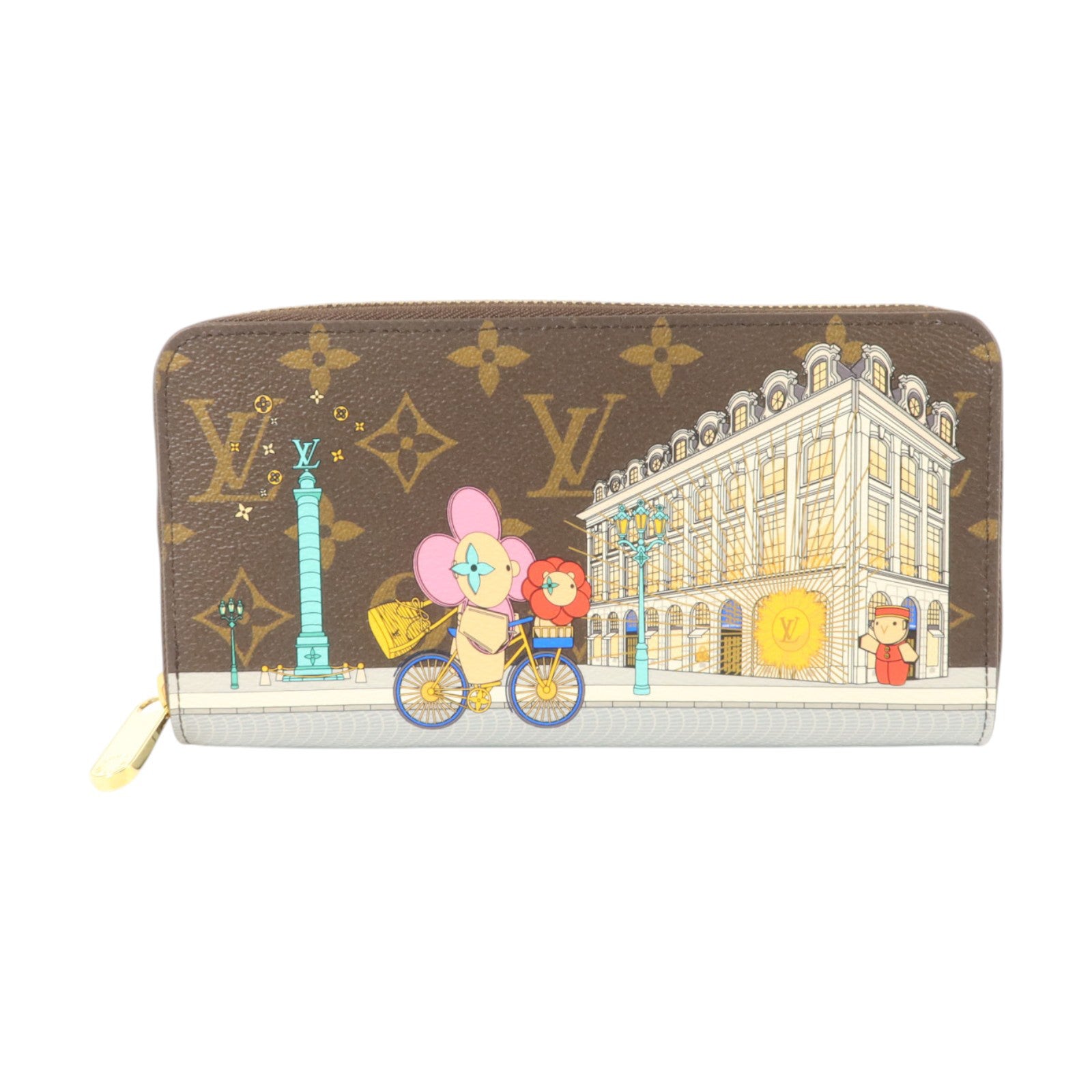 LOUIS VUITTON Monogram Vivienne Zippy Wallet金扣長錢包