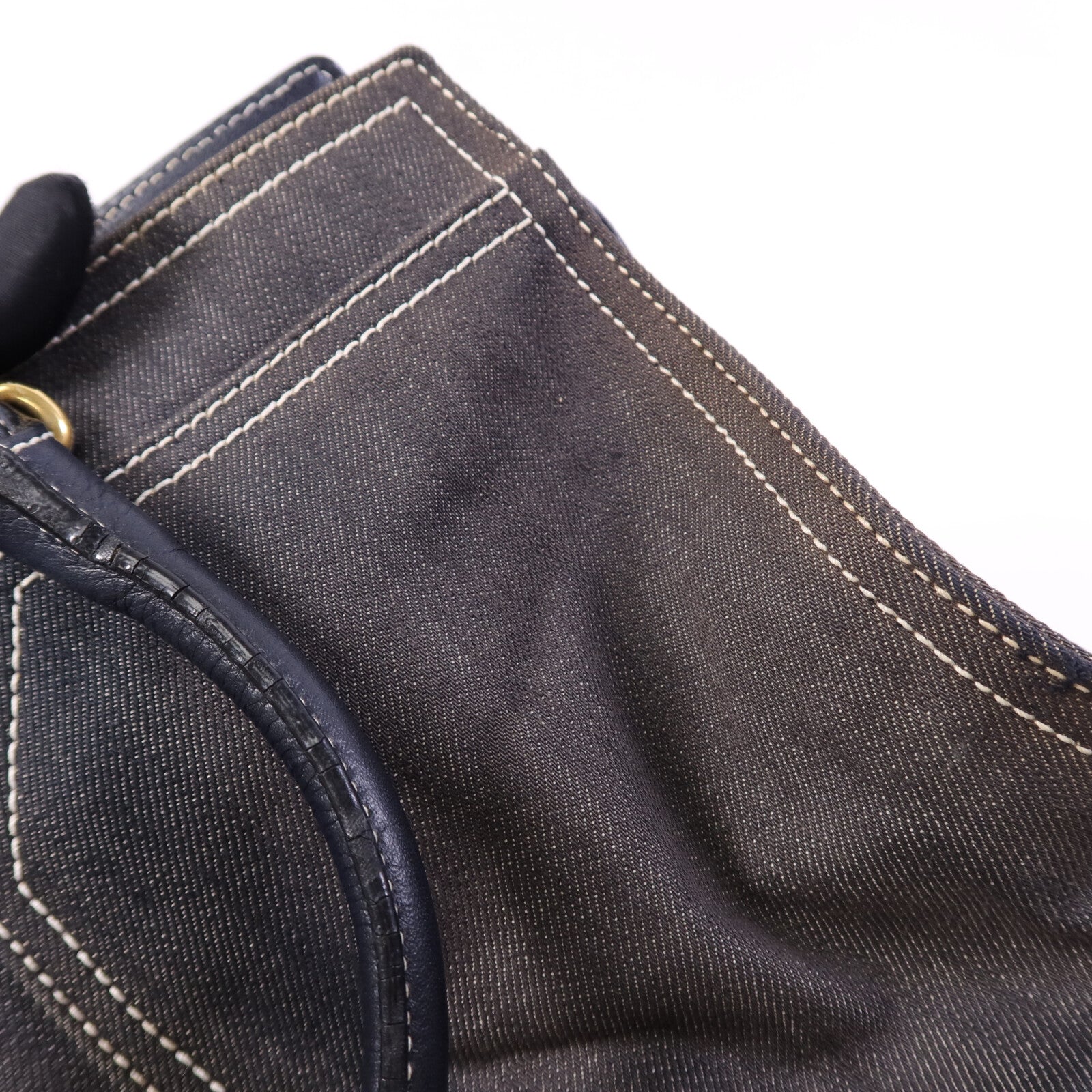 YVES SAINT LAURENT 牛仔布Cabas Chyc Handbag金扣手挽袋