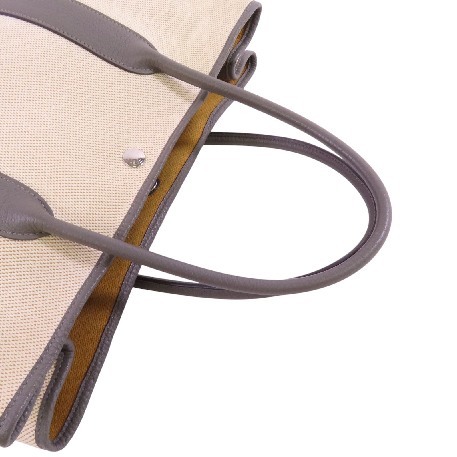 HERMES 【激減優惠】帆布GardenParty PM銀扣手挽袋