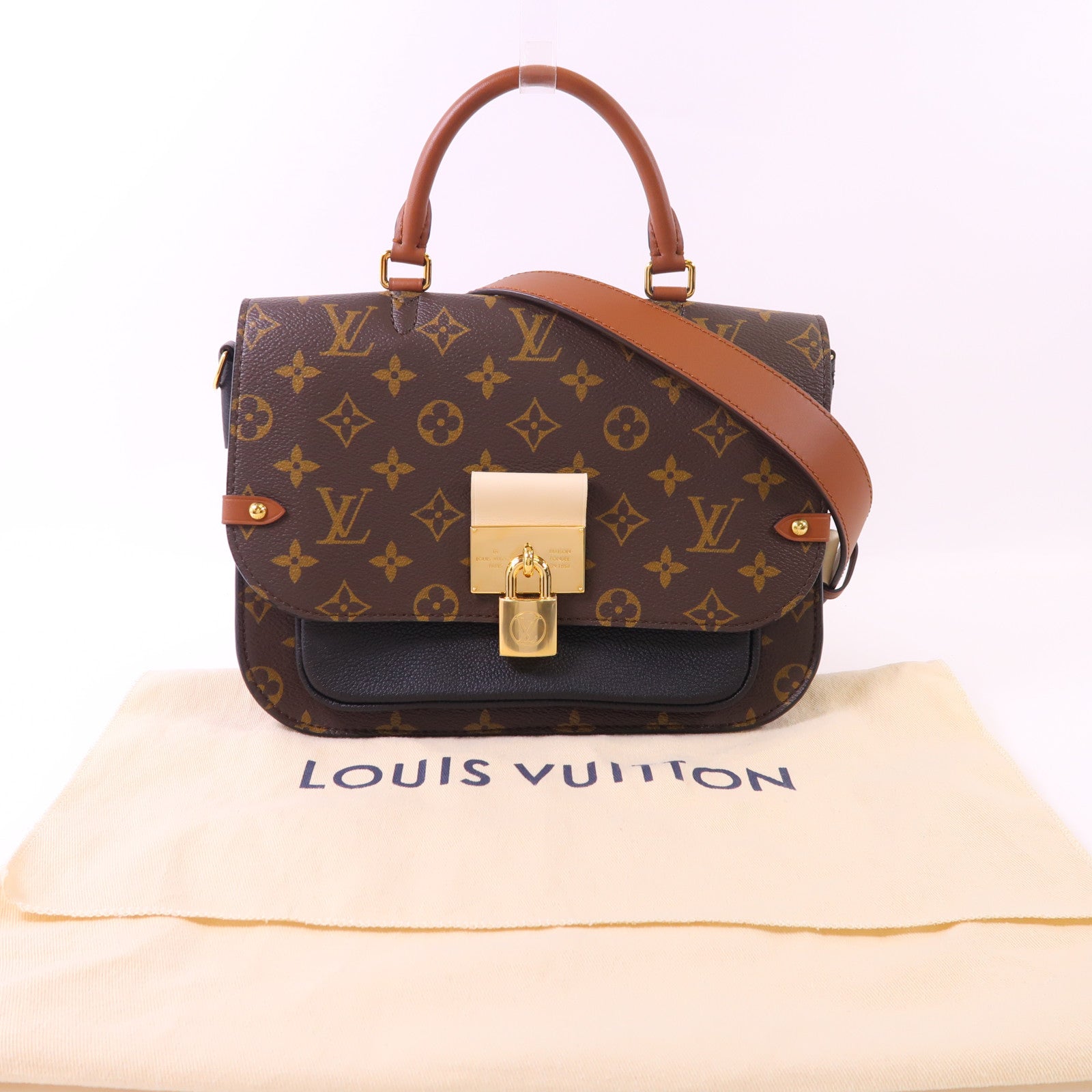 LOUIS VUITTON Monogram Vanguard金扣手挽肩背兩用袋