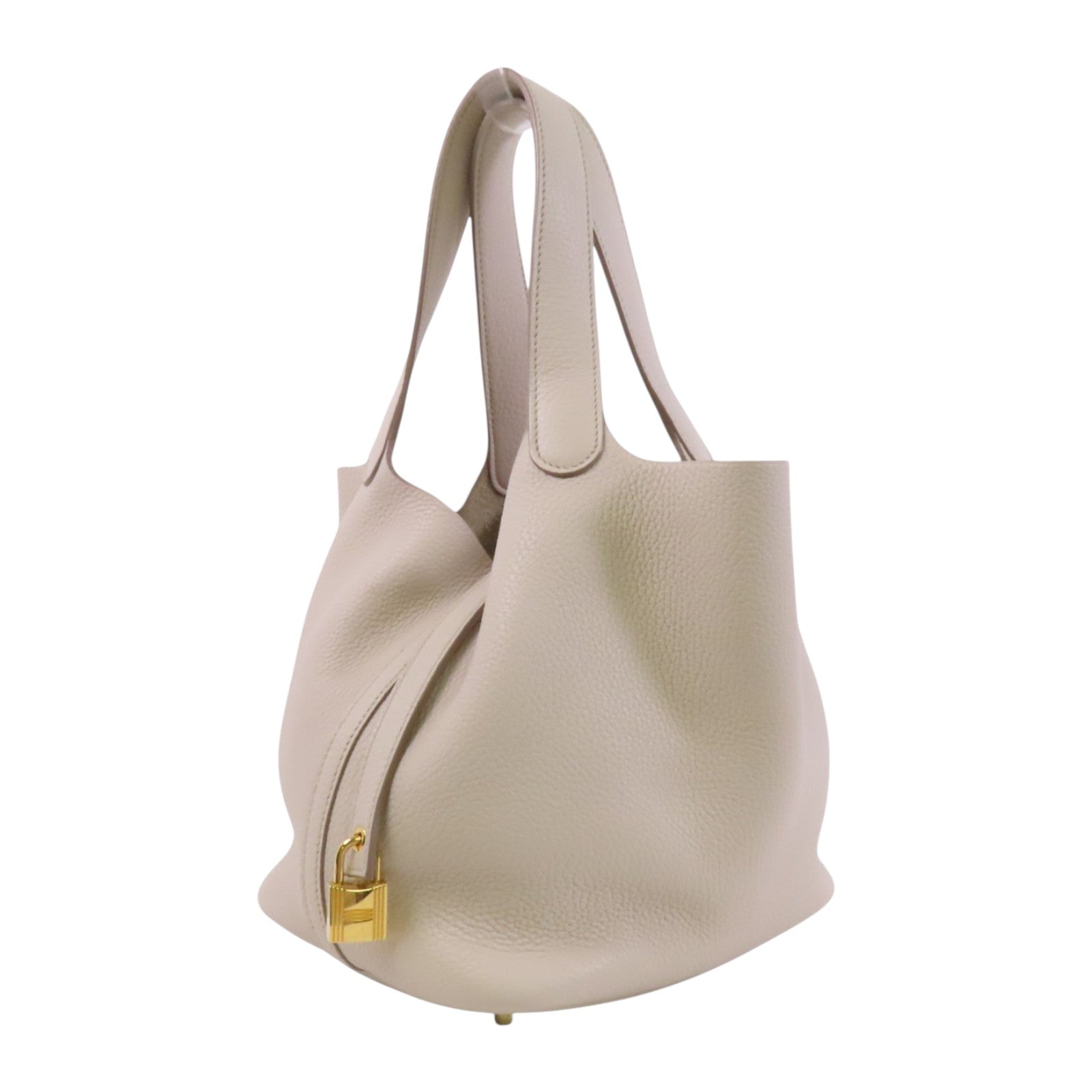 HERMES Clemence皮革Picotin MM金扣手挽袋