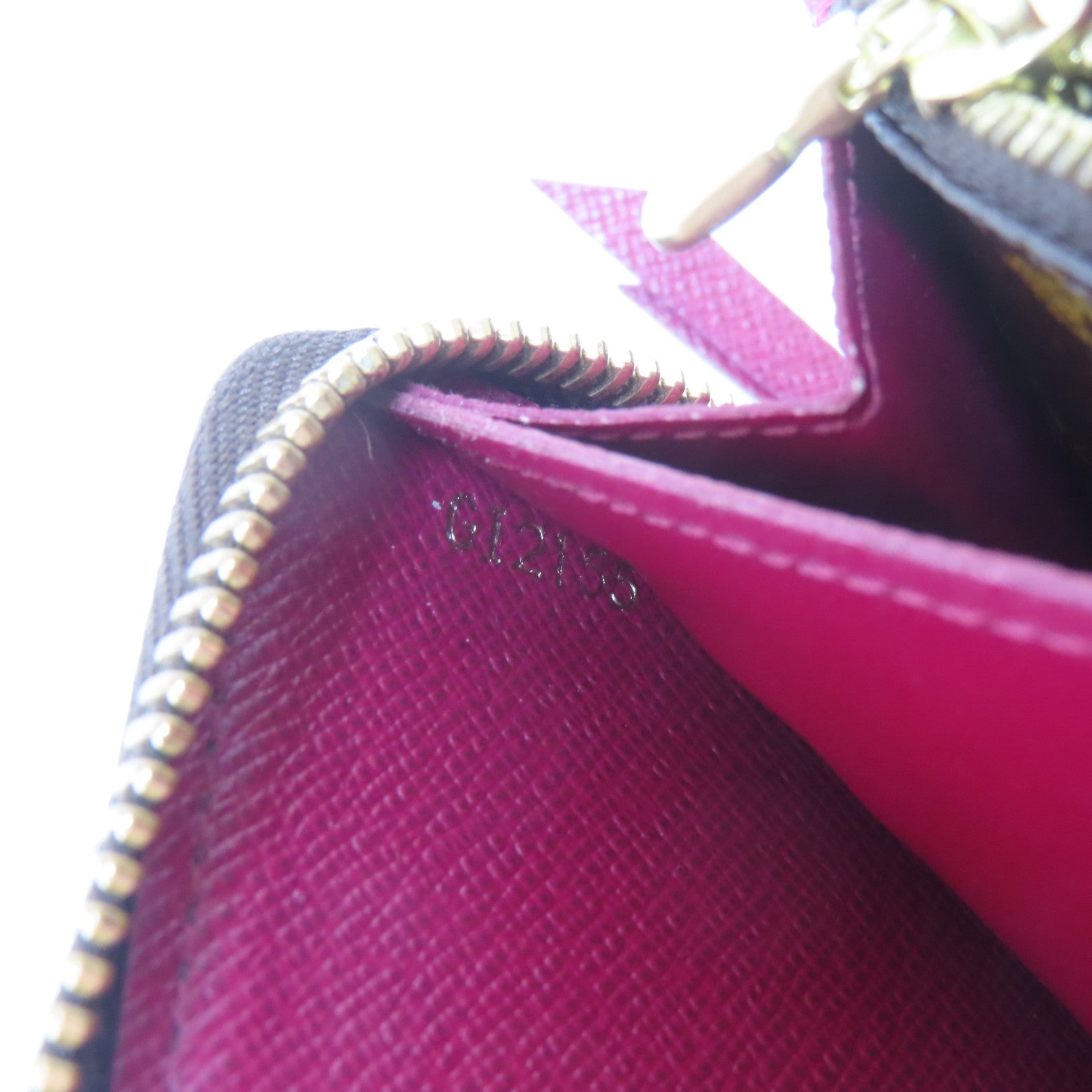 LOUIS VUITTON Monogram Clemence Wallet金扣長錢包啡色/紫紅色