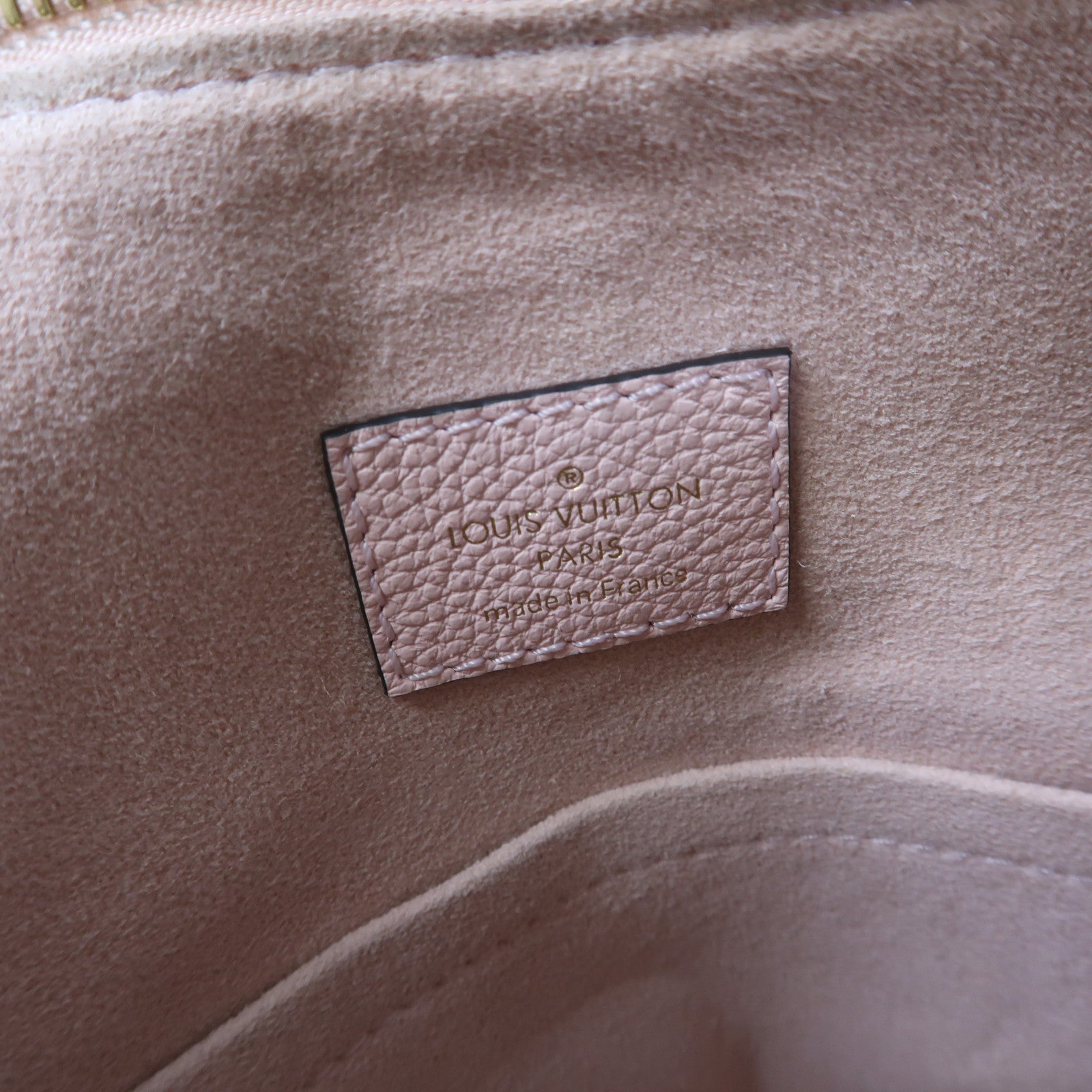 LOUIS VUITTON Monogram Empreinte Marshmallow金扣手挽肩背兩用袋粉紅色