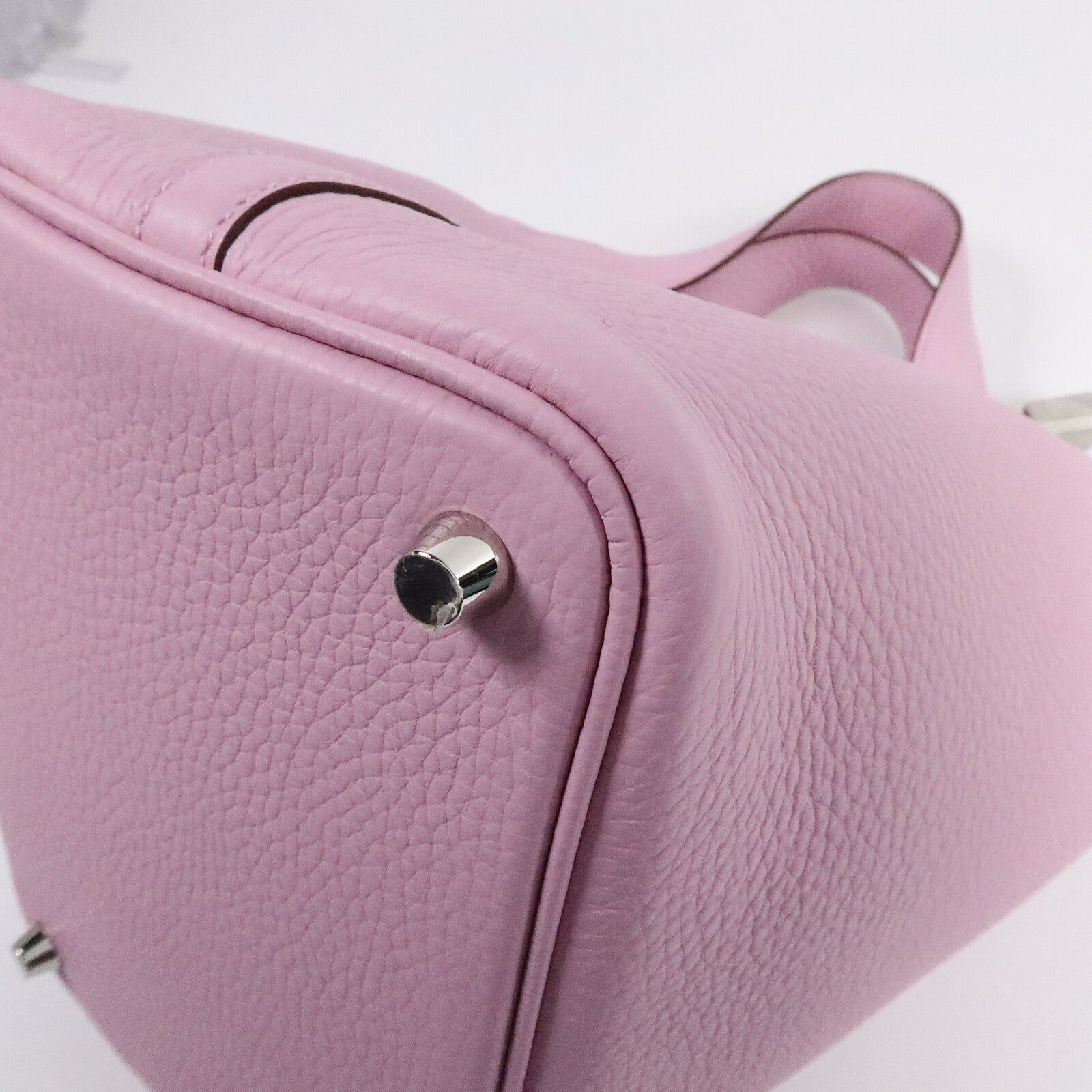 HERMES Clemence皮革Picotin PM手挽袋Mauve Sylvestre