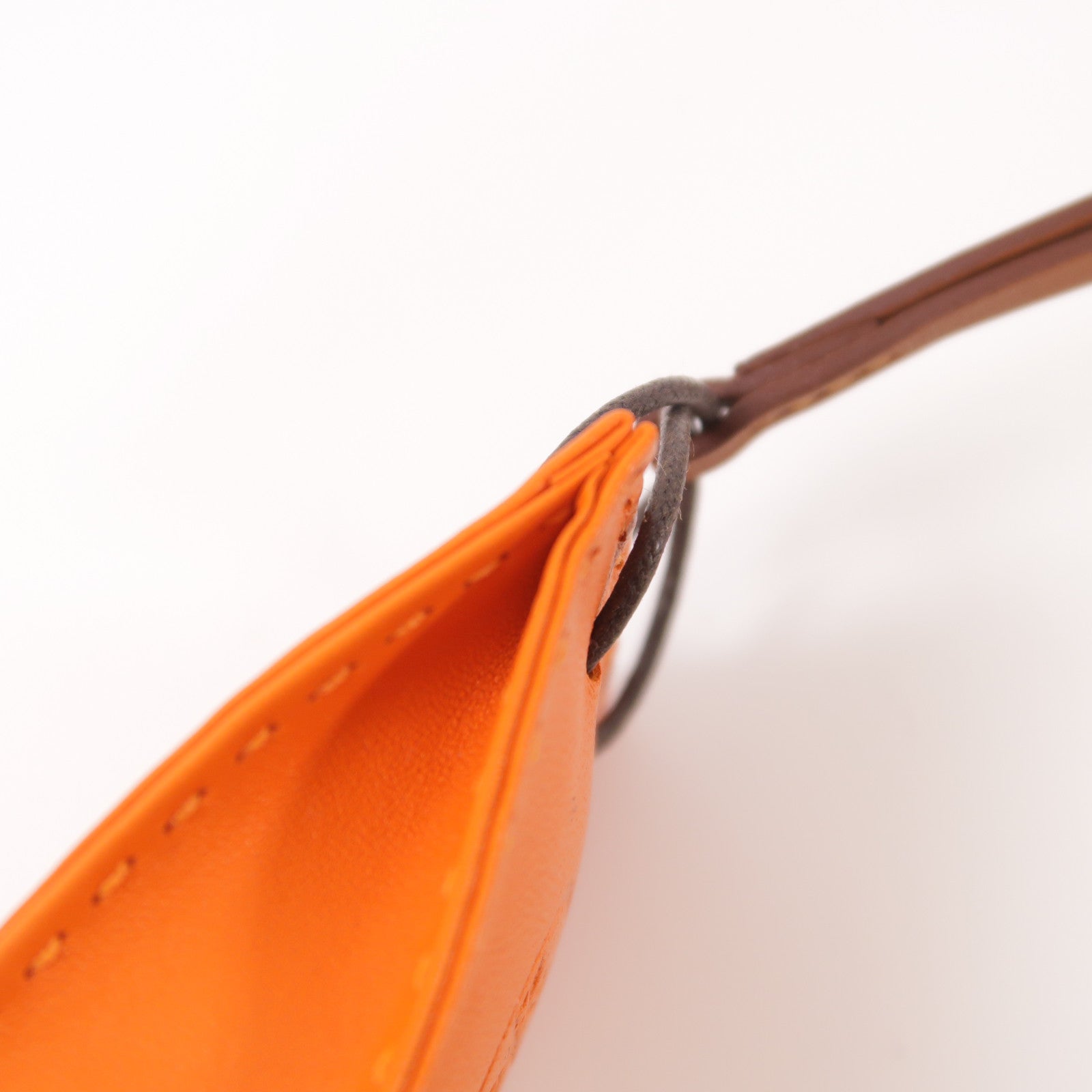 HERMES 皮革Charm掛飾Orange