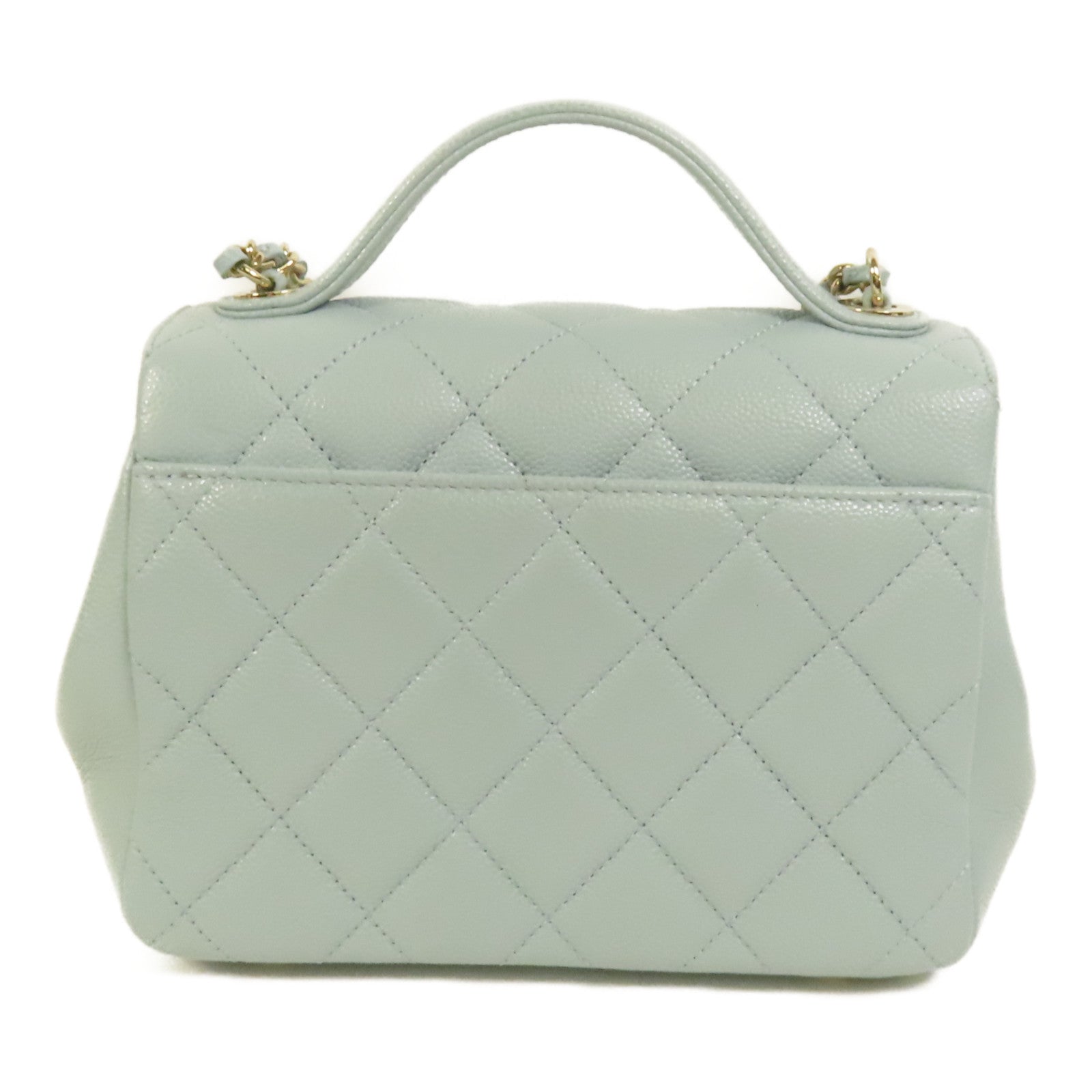 CHANEL 牛皮皮革Business Affinity Small金扣鏈帶手挽肩背兩用袋