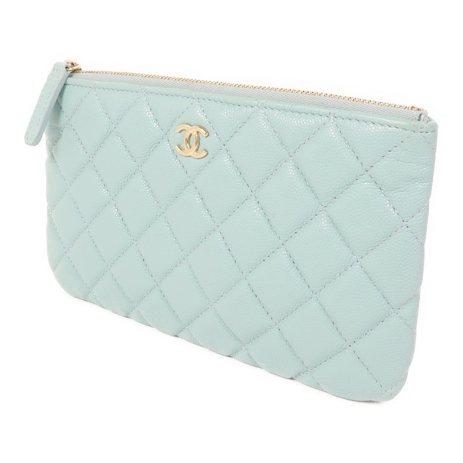 CHANEL 牛皮皮革Pouch金扣手拿包