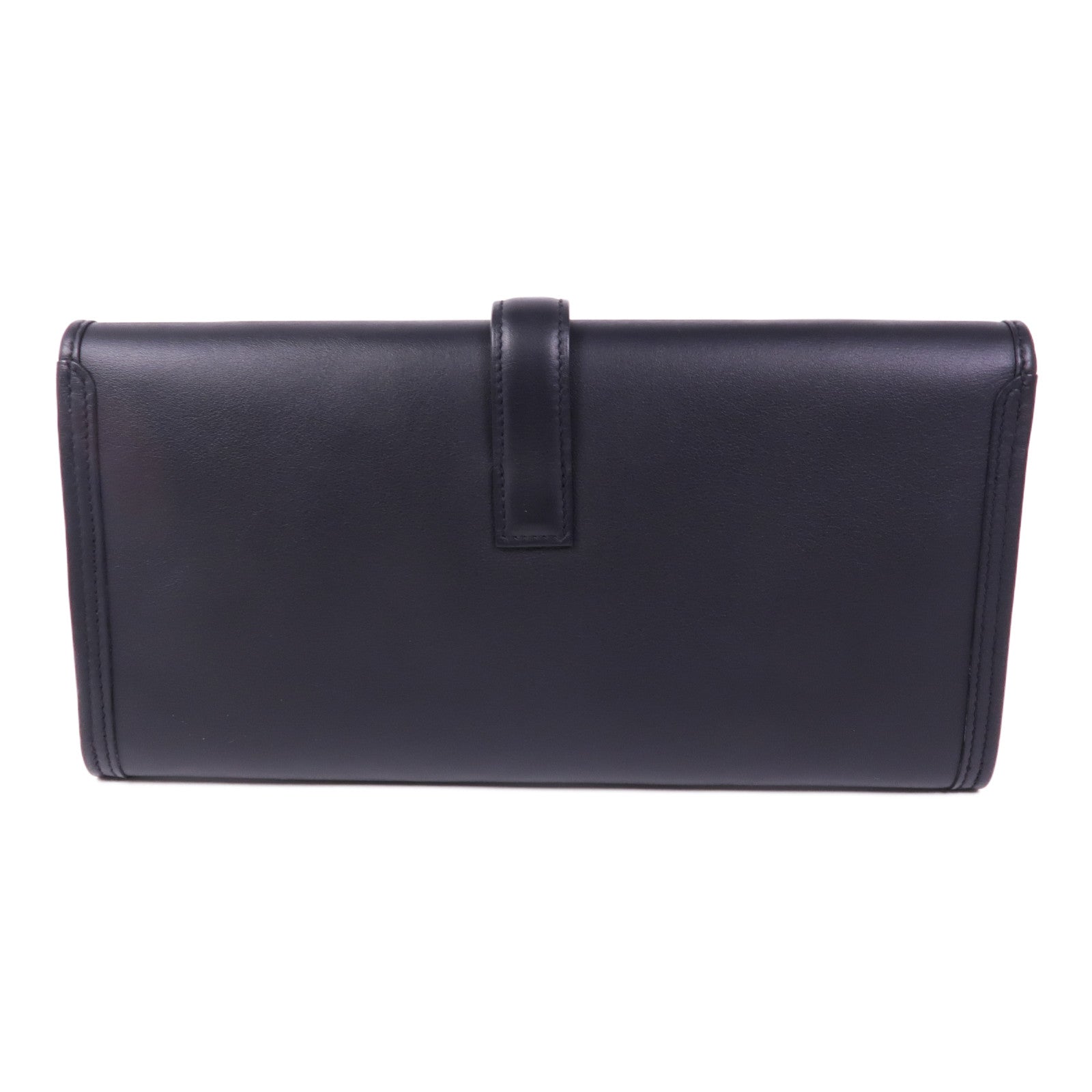 HERMES Jige PM Clutch Handbag Swift Leather 89 Noir