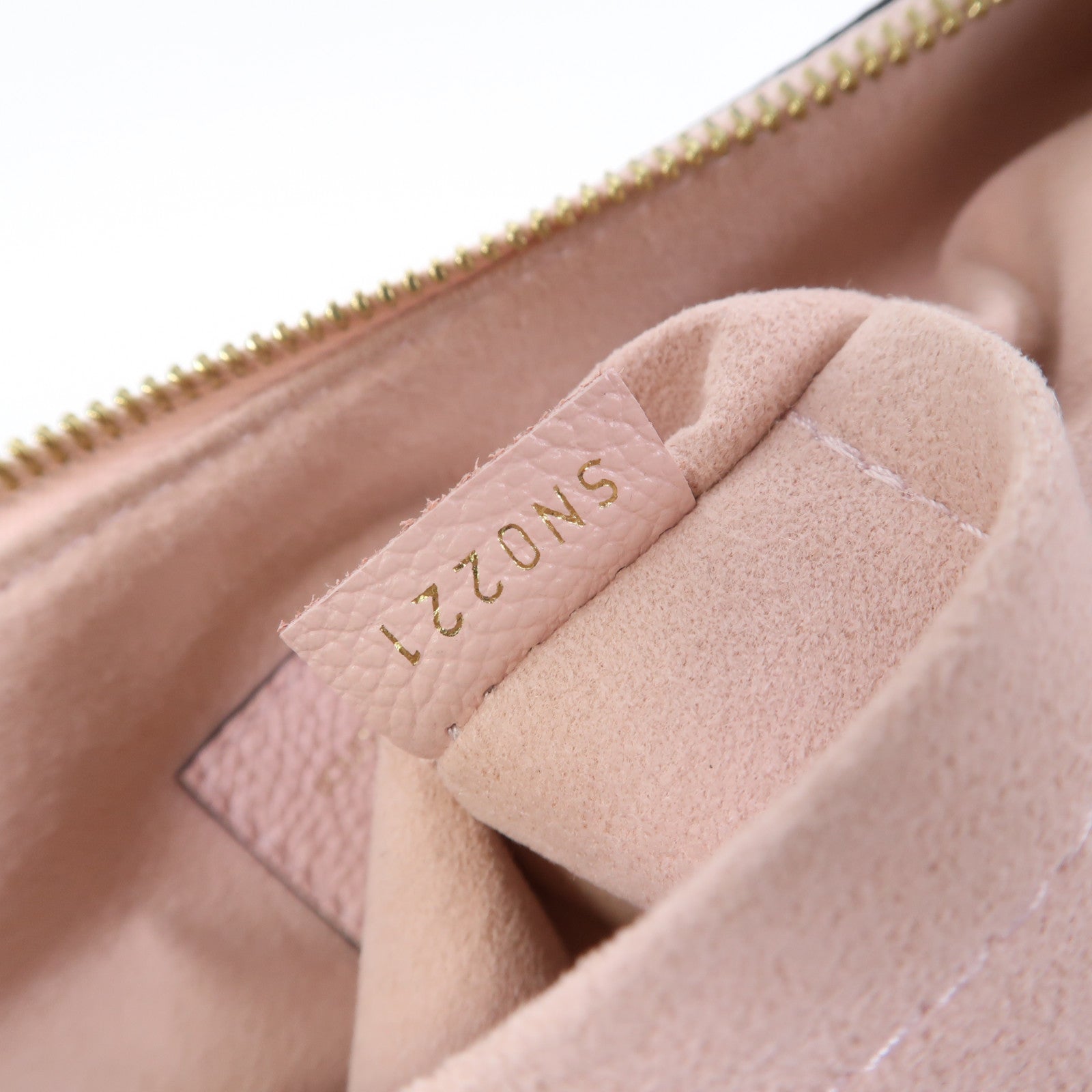 LOUIS VUITTON Monogram Empreinte Marshmallow金扣手挽肩背兩用袋粉紅色