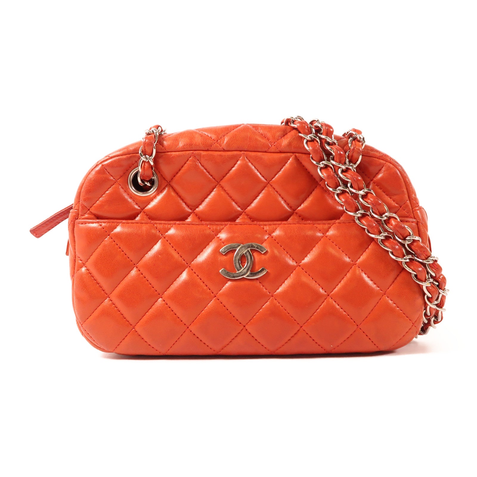 CHANEL 【激減優惠】羊皮皮革Chain Shoulder銀扣鏈帶肩背袋