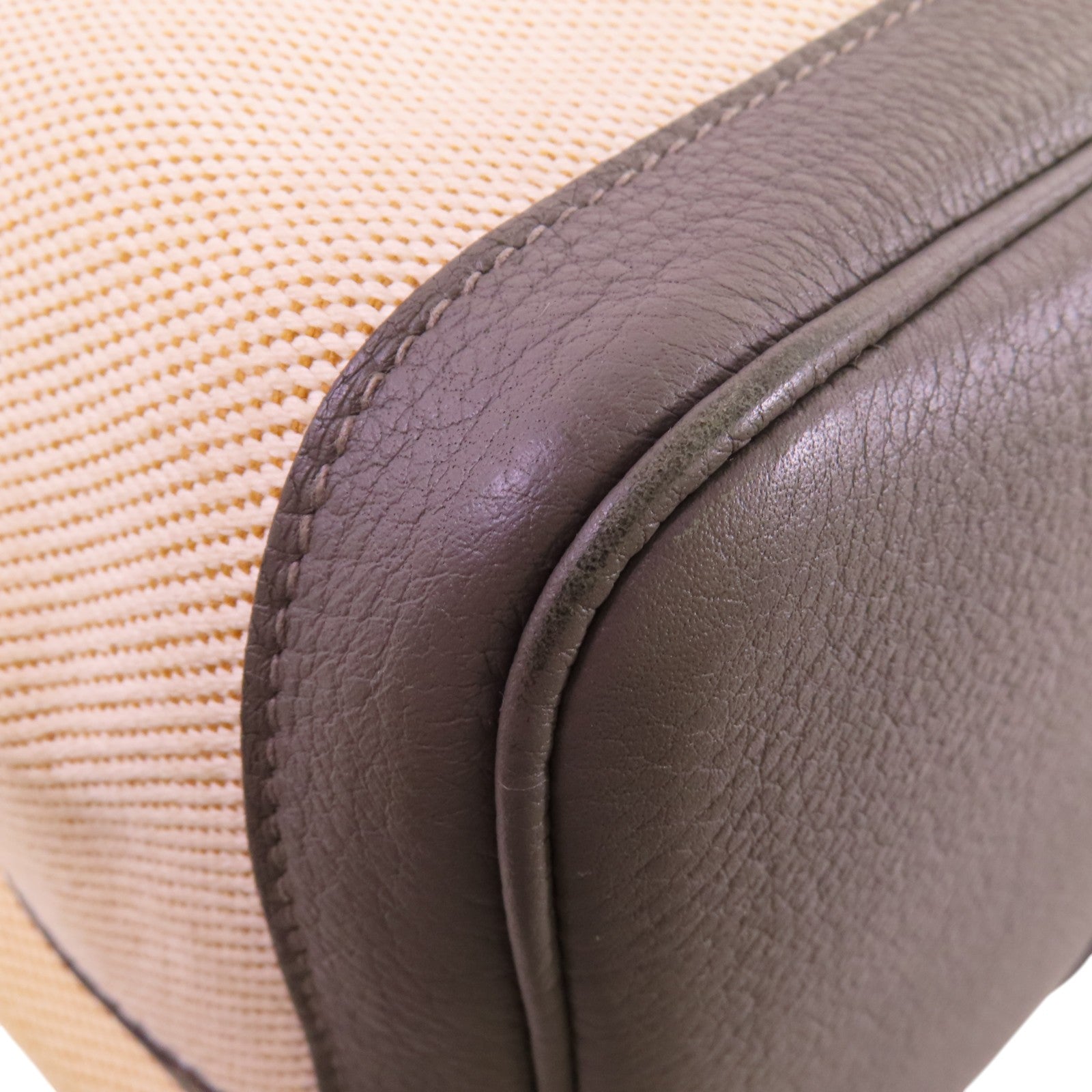 HERMES 【激減優惠】帆布GardenParty PM銀扣手挽袋